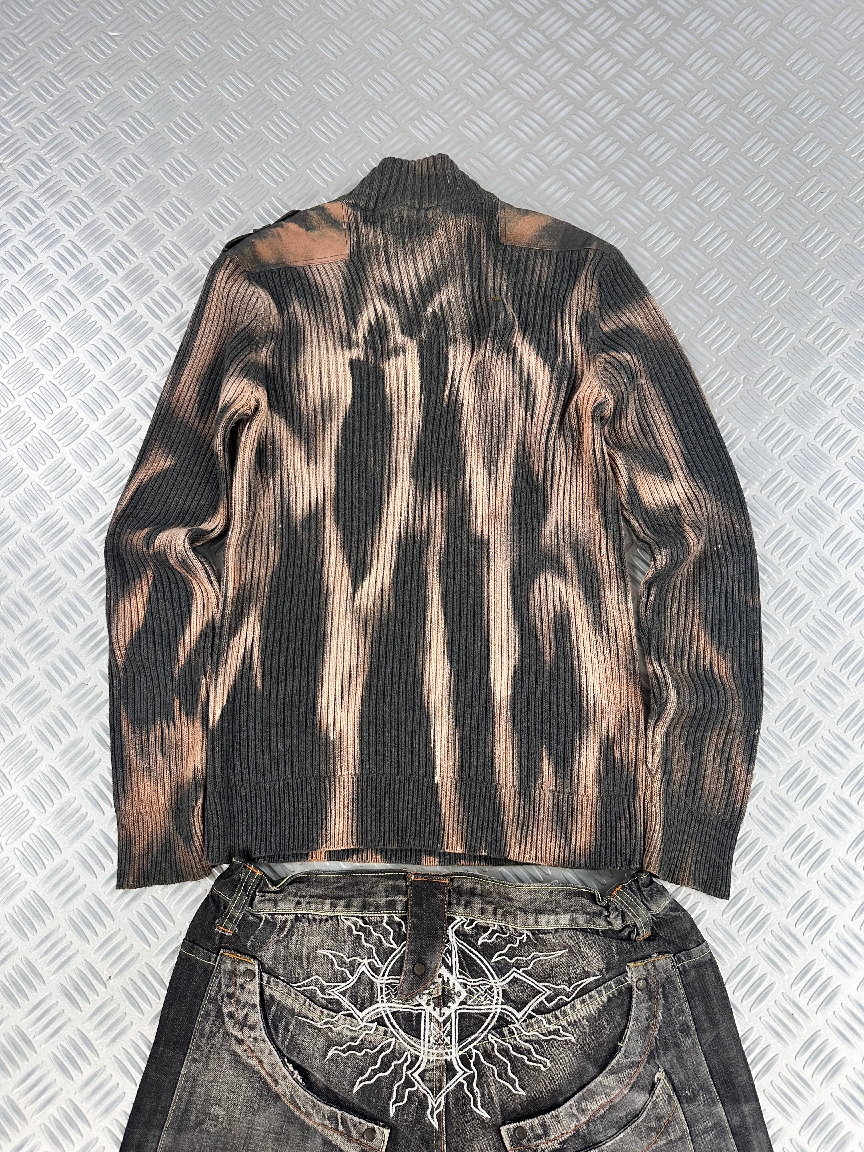 Knitted sweater handmade mid zip y2k (M)