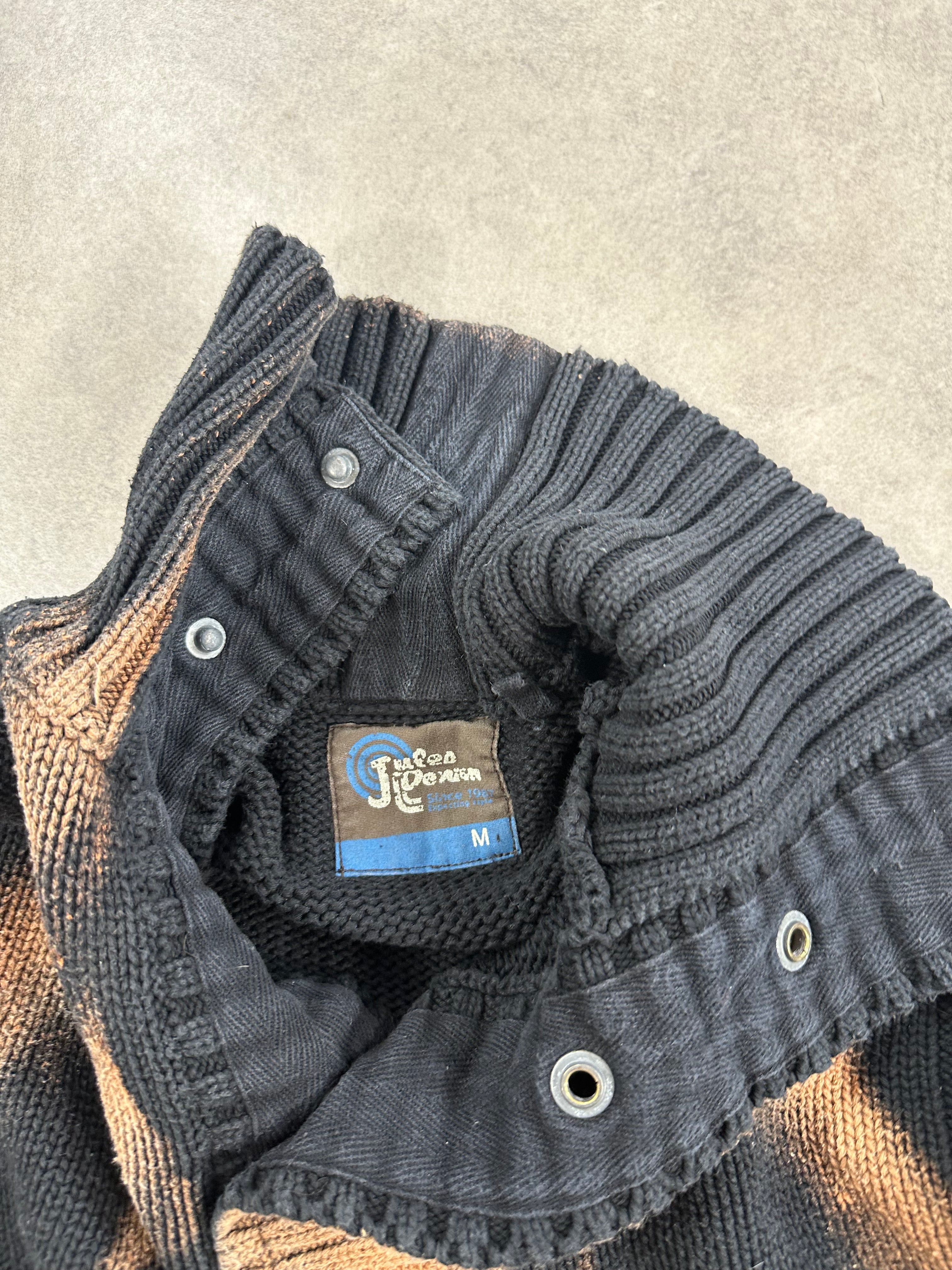 Mid zip asymmetrical knitted sweater custom (M)