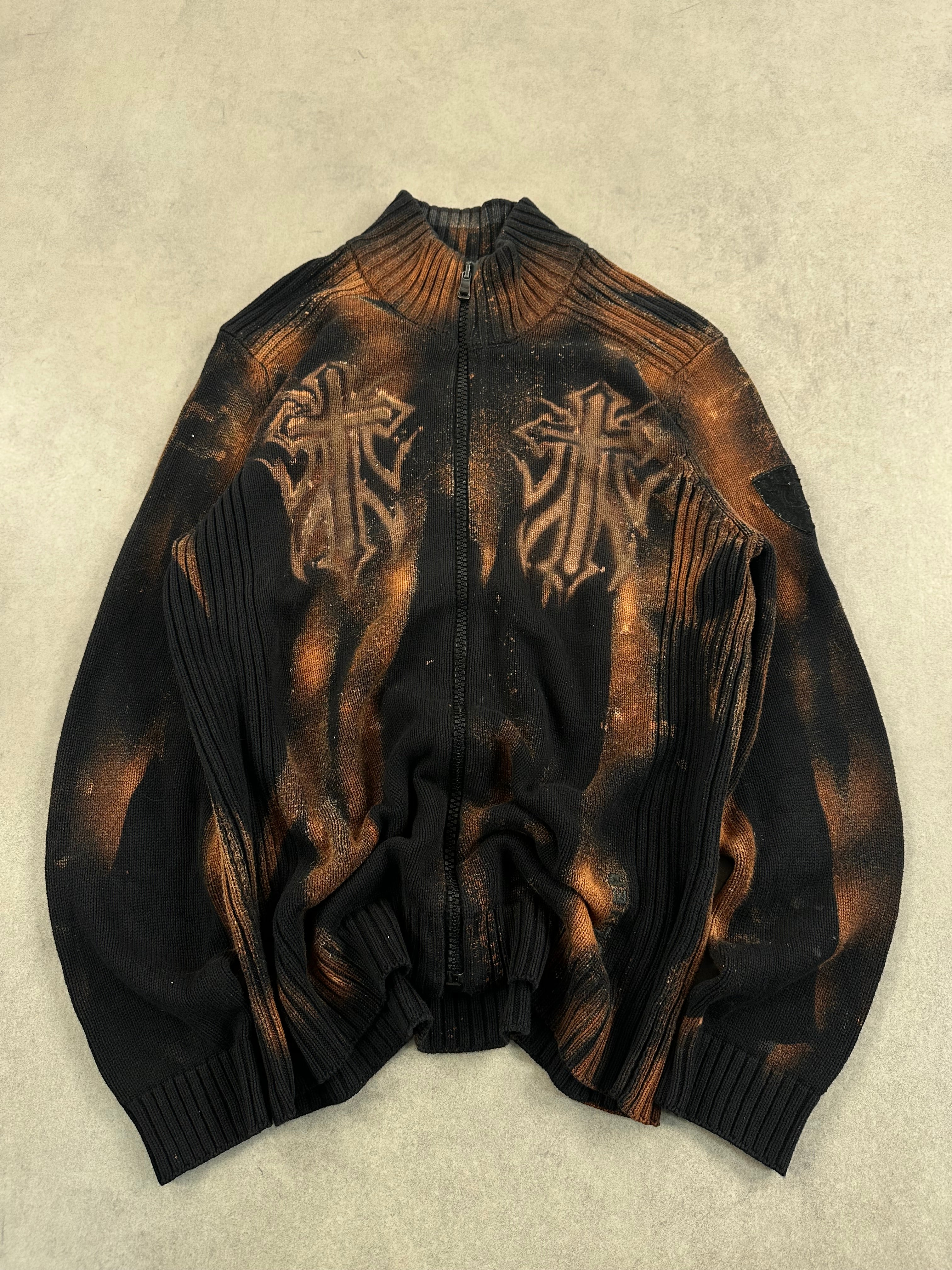 Y2k knitted sweater vintage custom (XL)