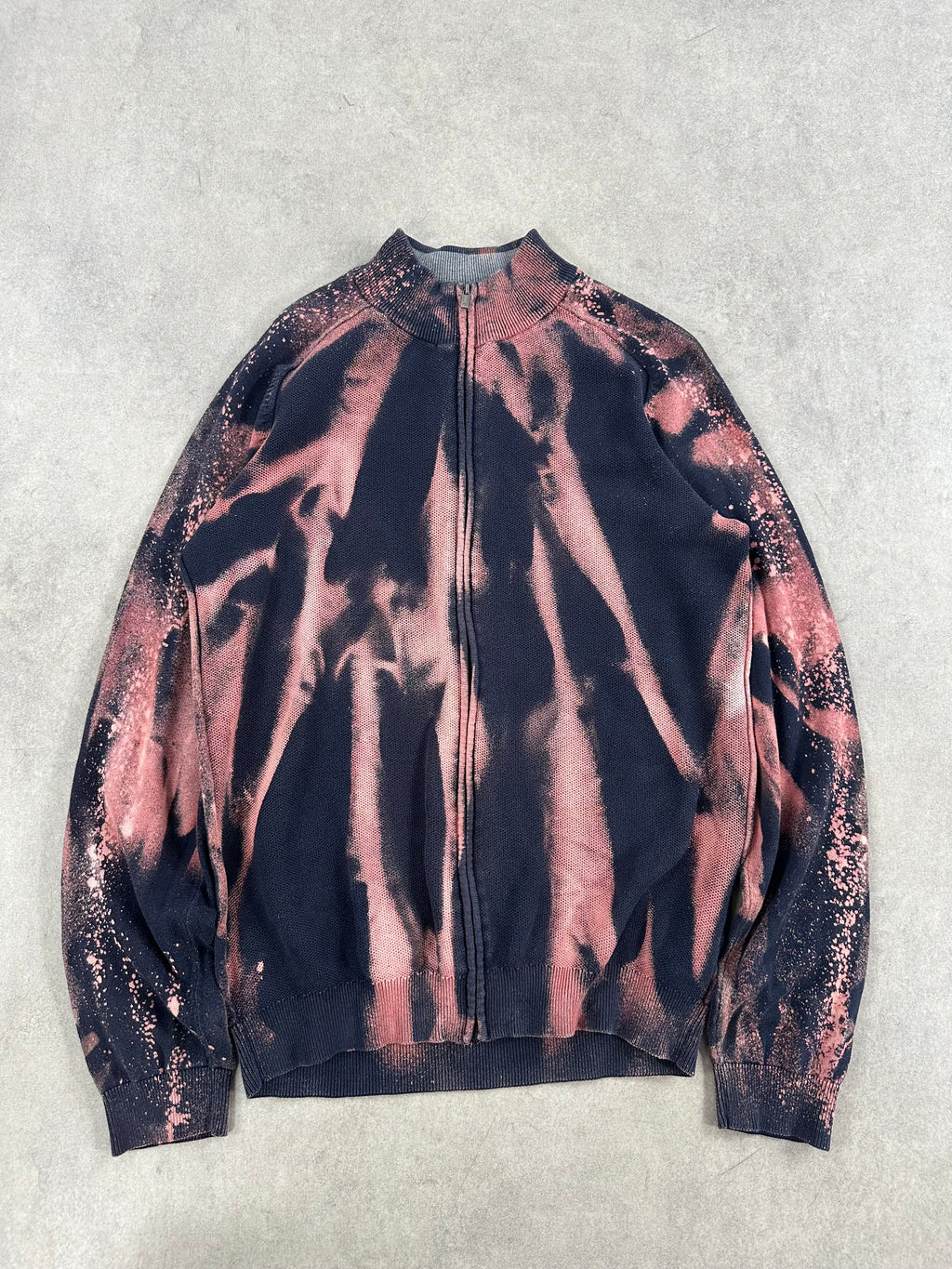 Full zip knitted sweater custom y2k (M)