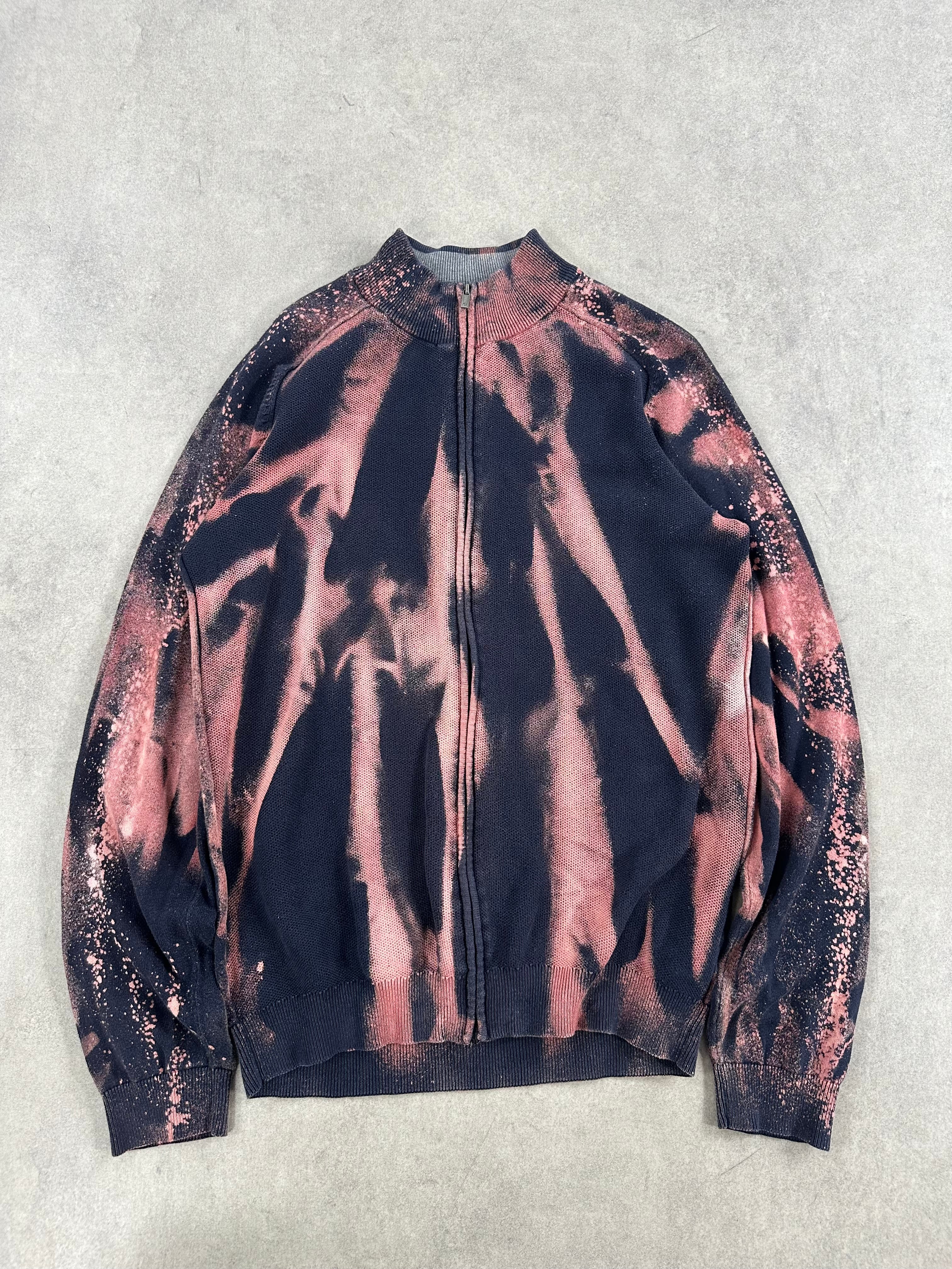Full zip knitted sweater custom y2k (M)