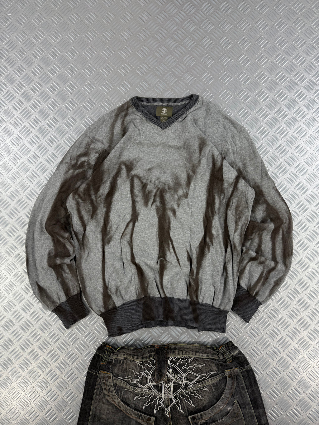 Vintage Timberland Y2k Knitted Sweater custom (XL)