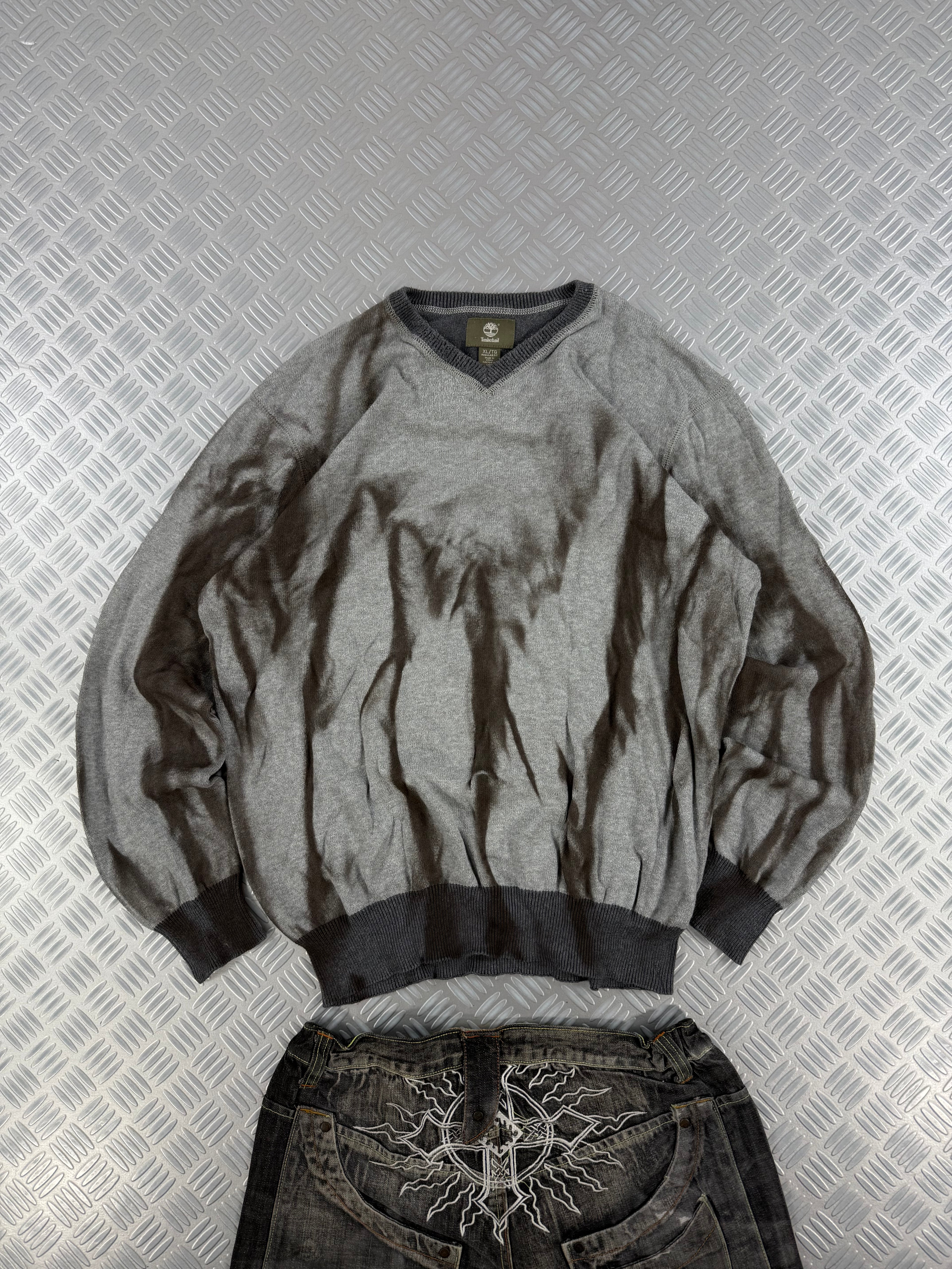 Vintage Timberland Y2k Knitted Sweater custom (XL)