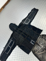 Bomber hooded full zip jacket handmade patchwork (M)