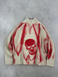 Mid zip knitted sweater custom Y2K (M)