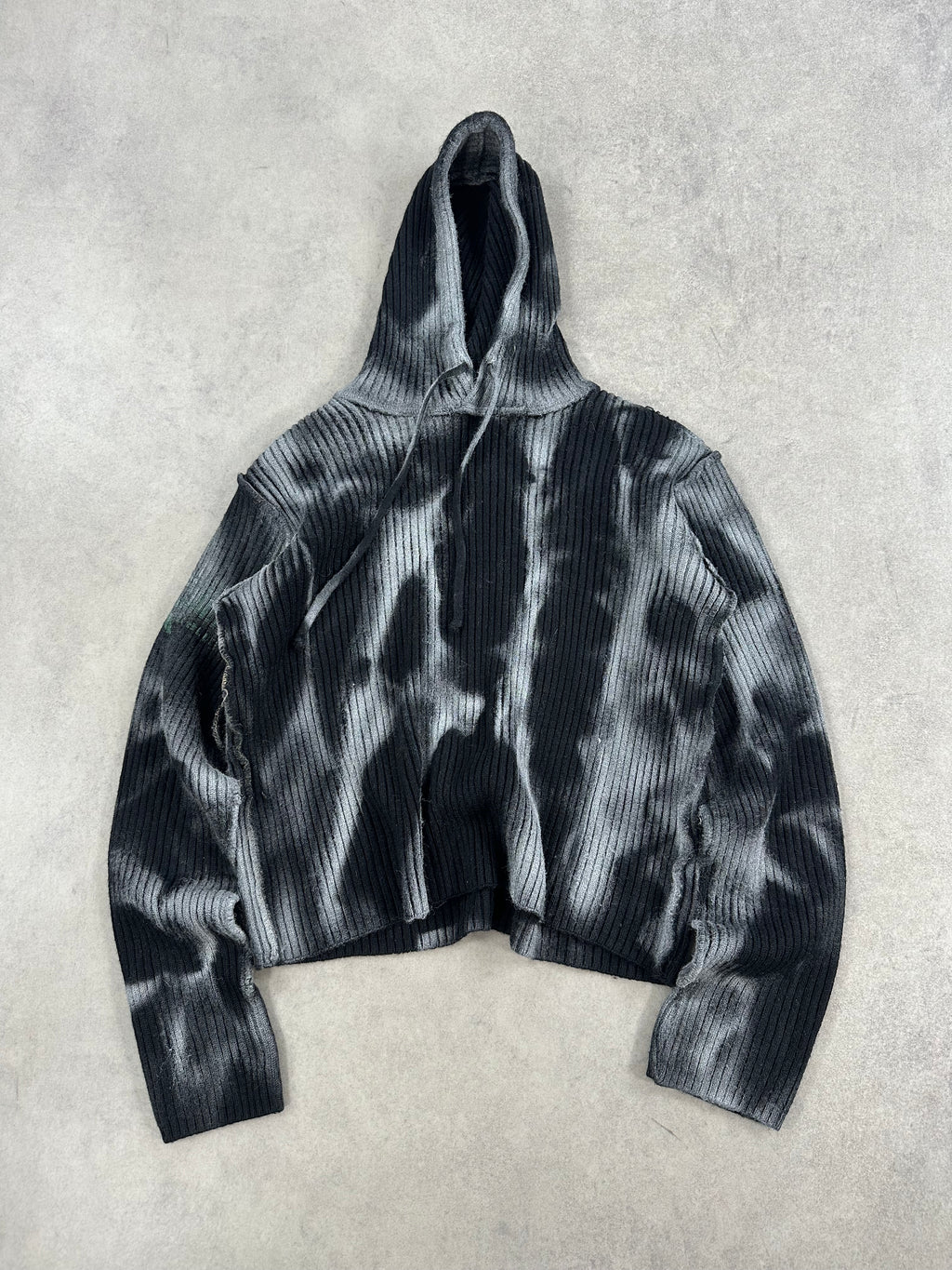 Vintage Knitted Hooded Sweater Y2k Custom boxy fit (S)