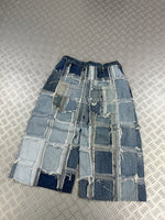 Baggy jorts handmade patchwork denim (M)