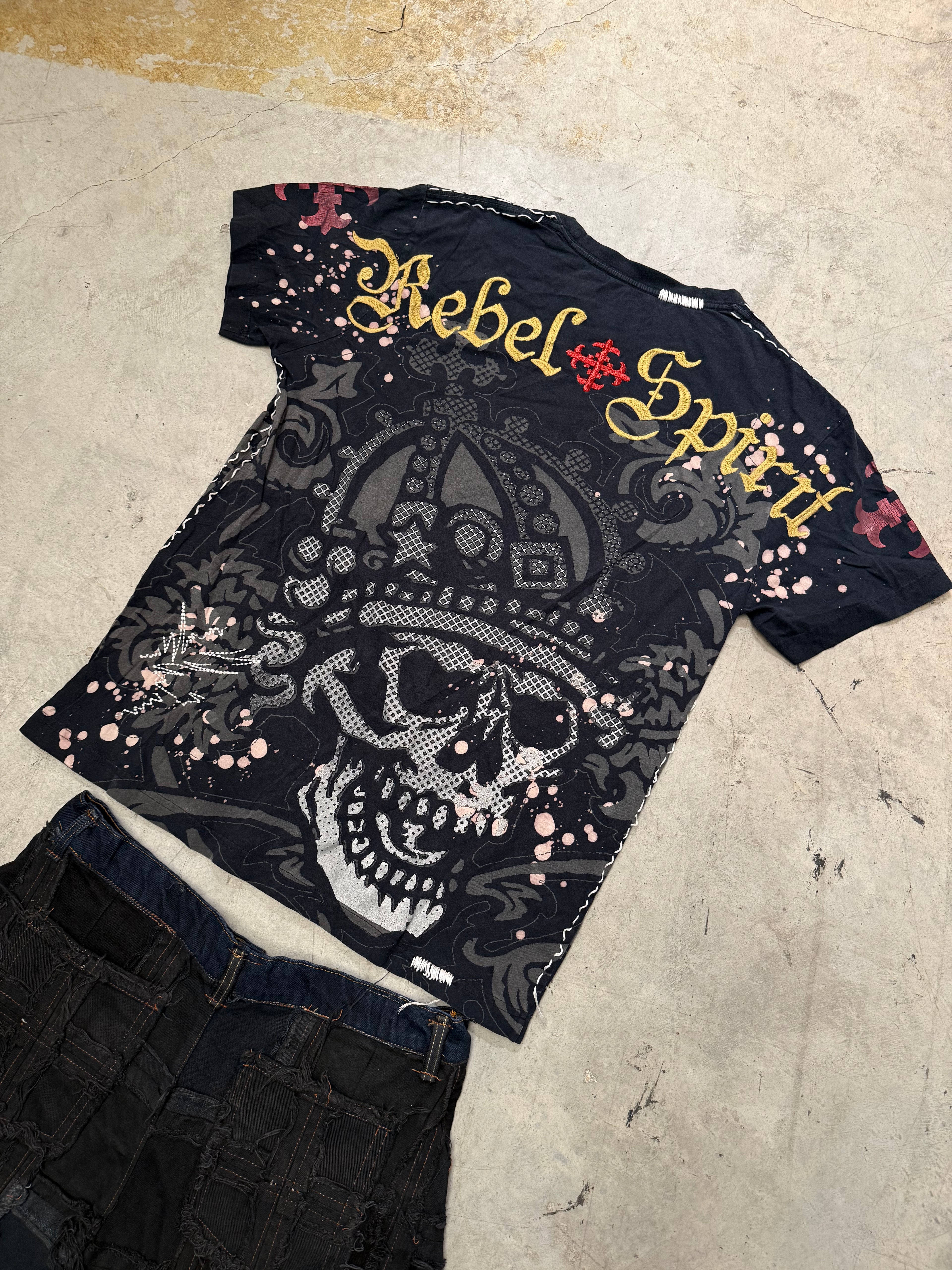 Vintage Y2k Rebel T-Shirt Affliction style (L)