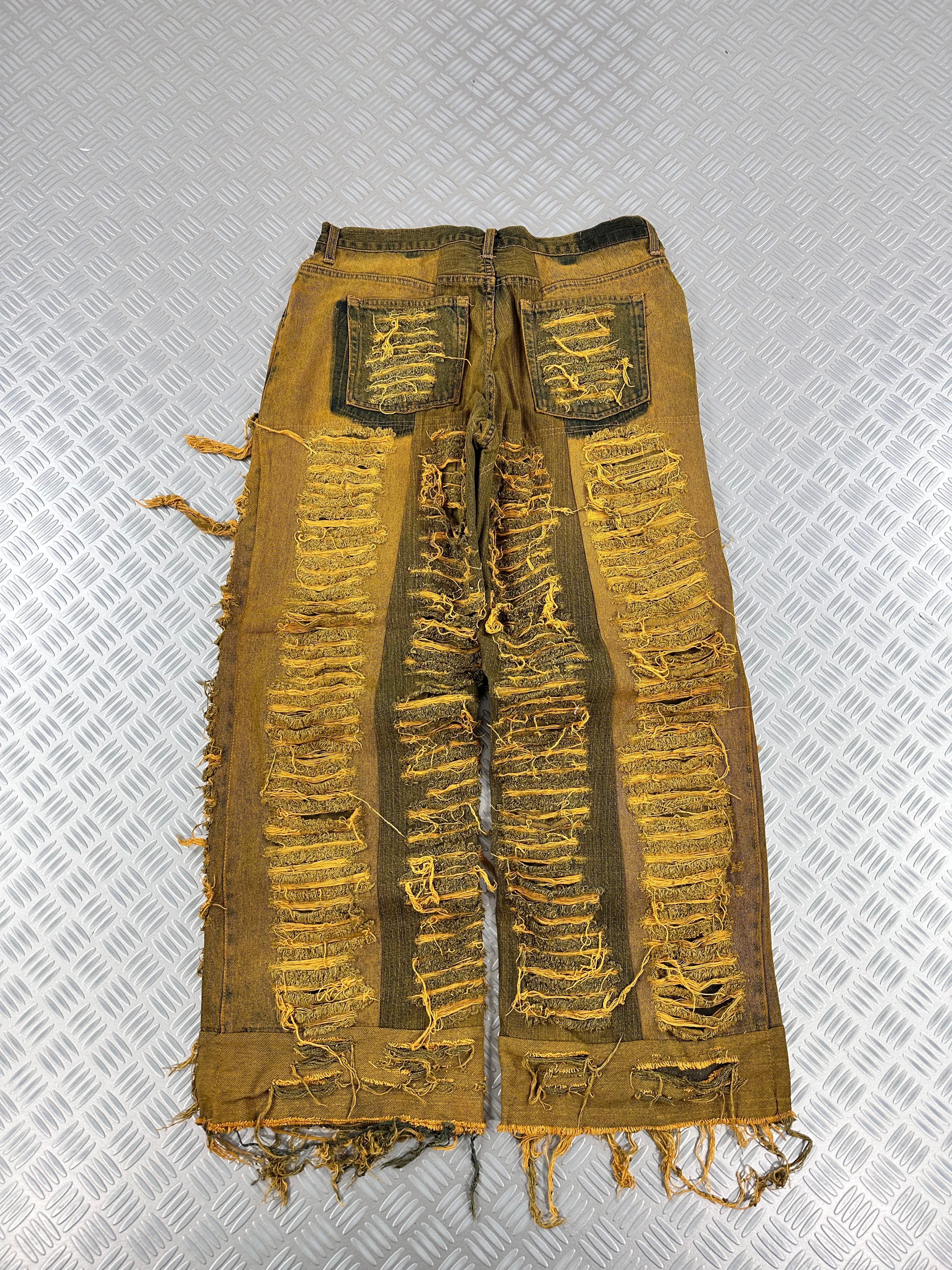 Disstresed baggy jeans handmade patchwork upcycled