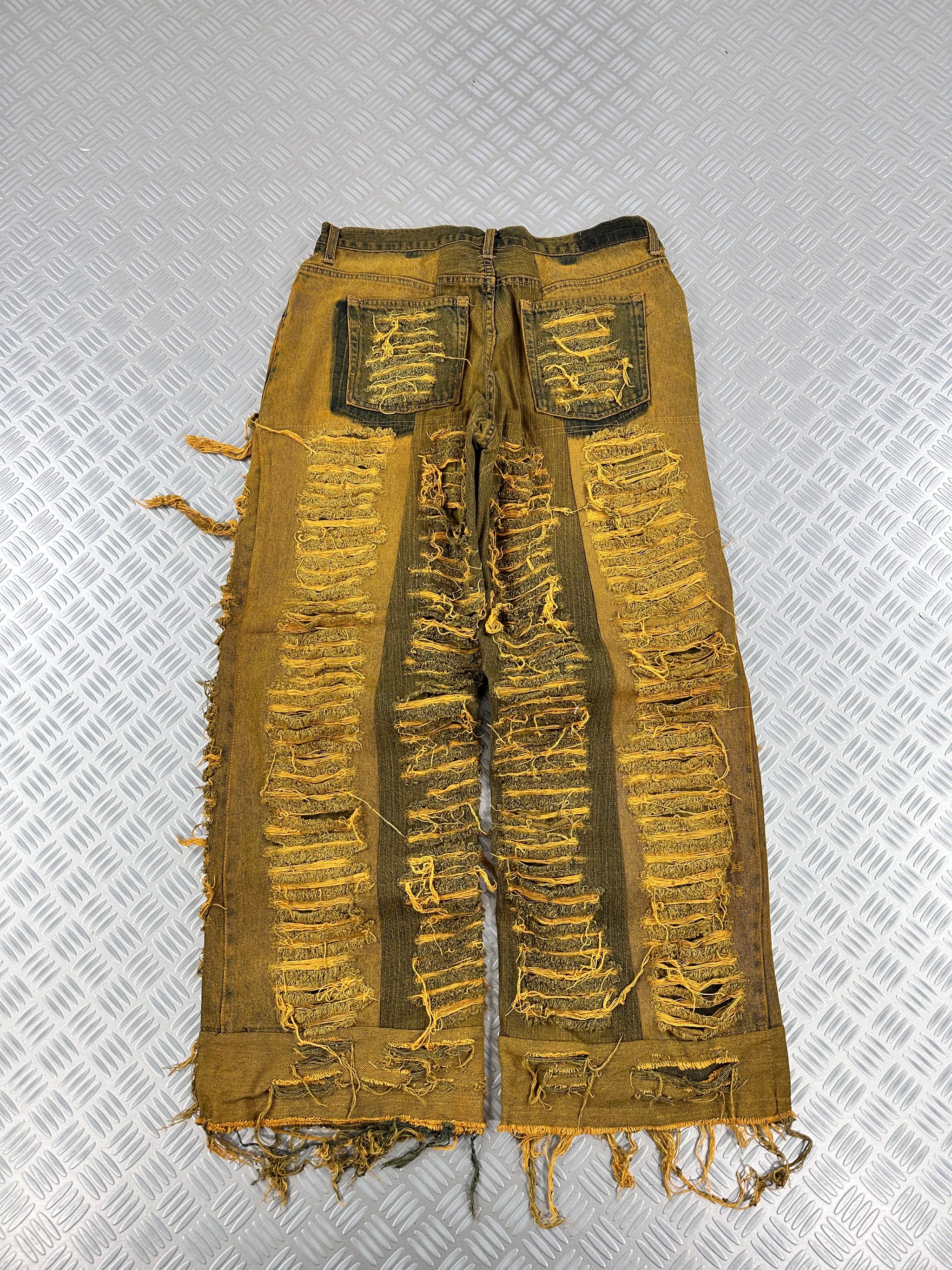 Disstresed baggy jeans handmade patchwork upcycled