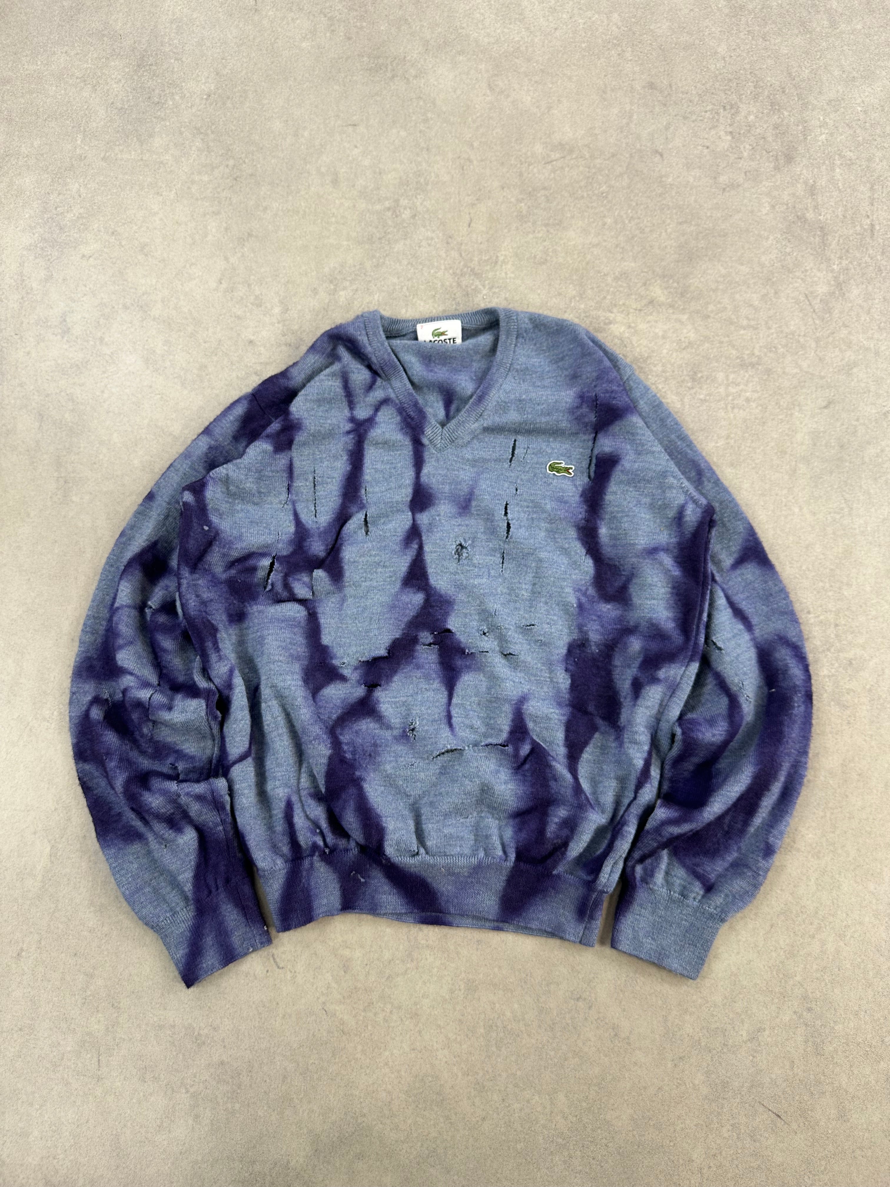 Lacoste disstresed custom wool sweater (L)