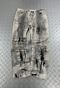 Custom denim vintage jeans y2k style disstresed (L)
