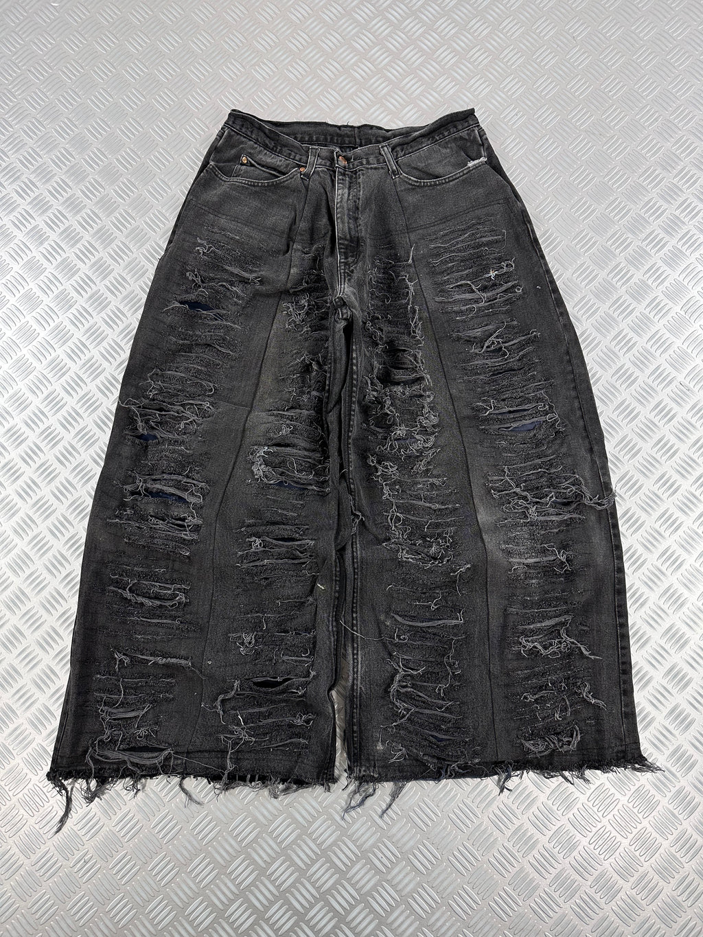 Distressed  Baggy jeans handmade patchwork upcycled