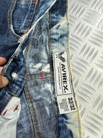 Avirex baggy jeans handmade acid washed ( L)