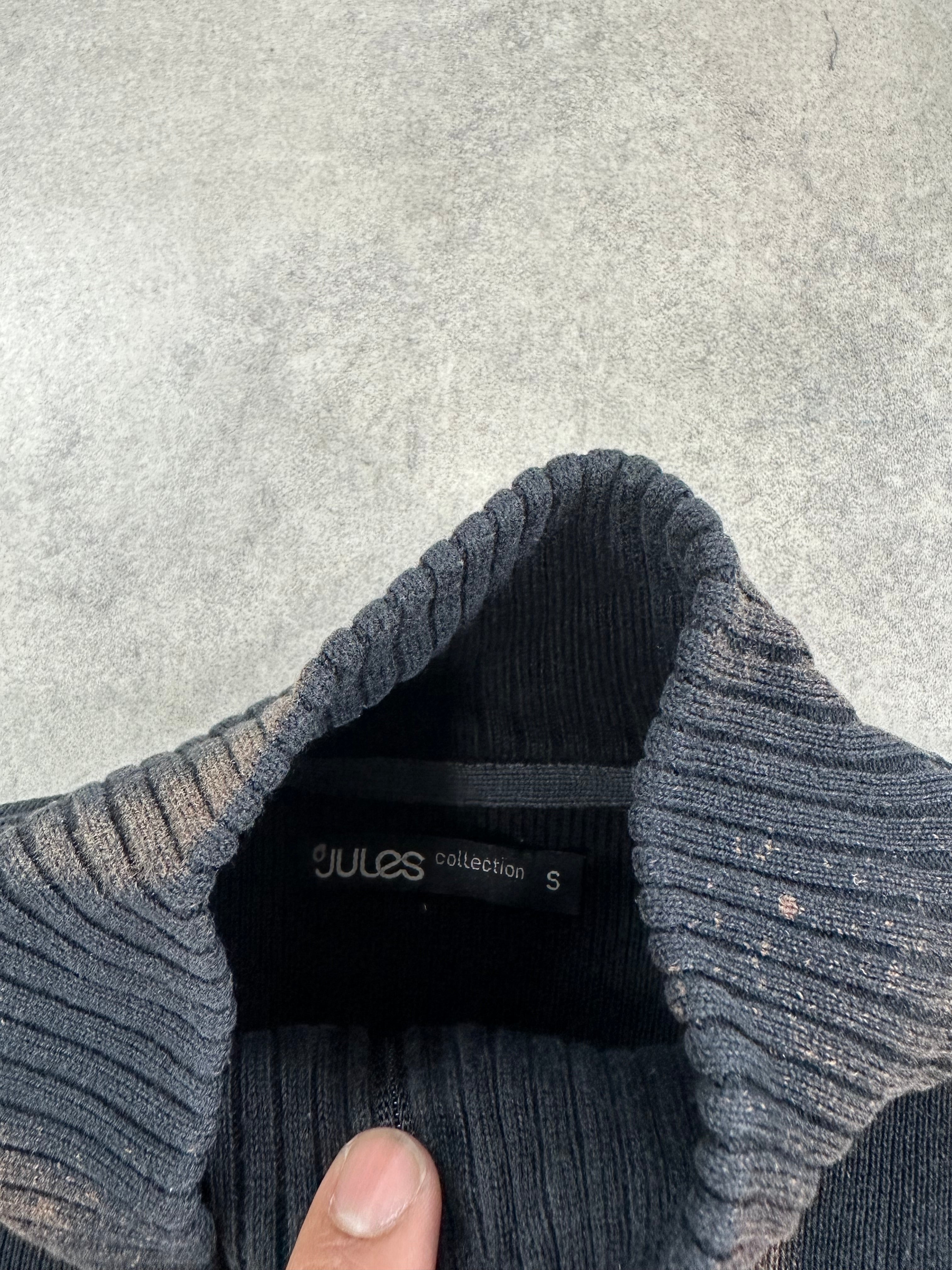 Full zip knitted sweater custom y2k (S)