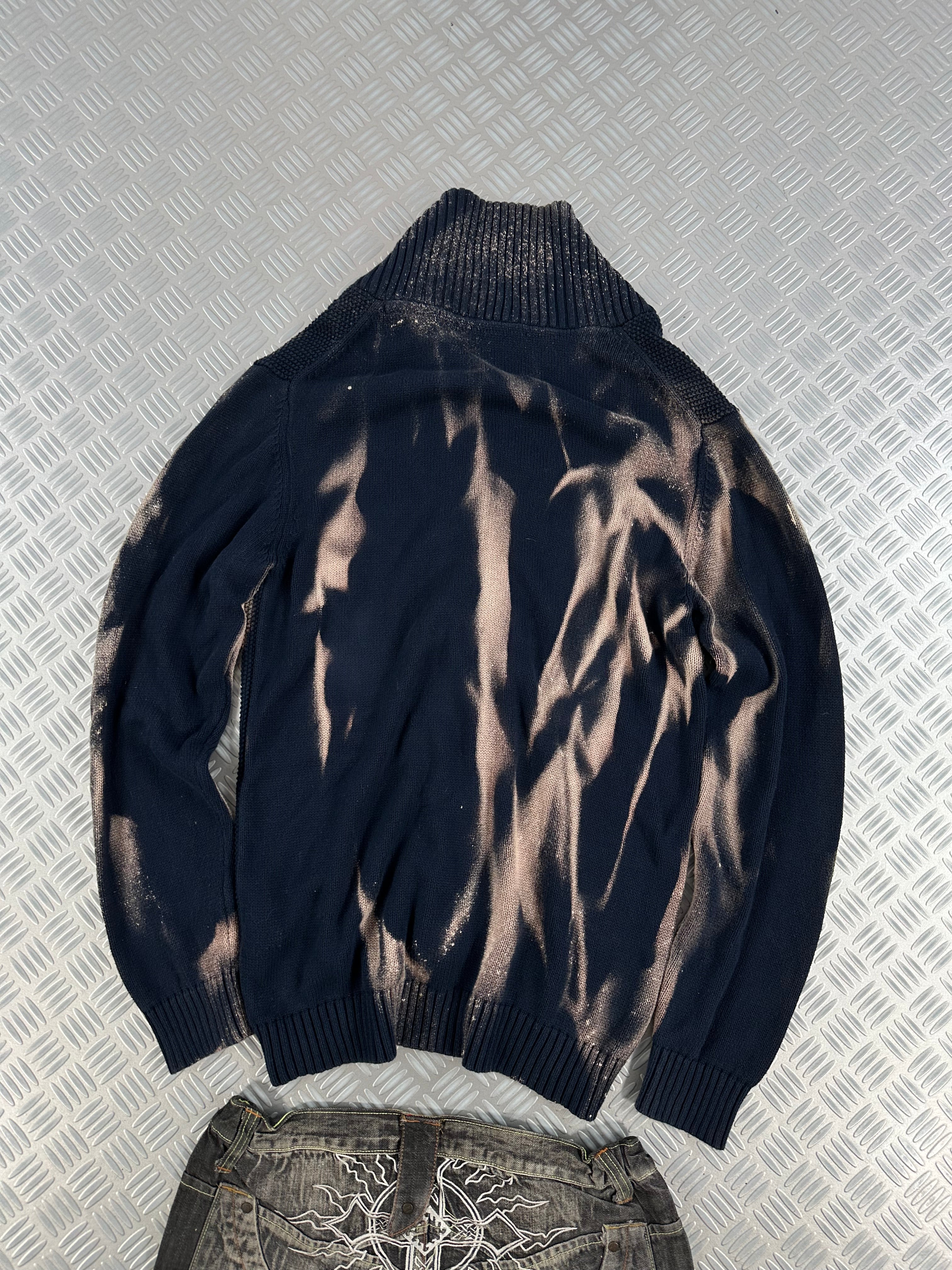 Vintage Knitted Cardigan Sweater custom (XL)