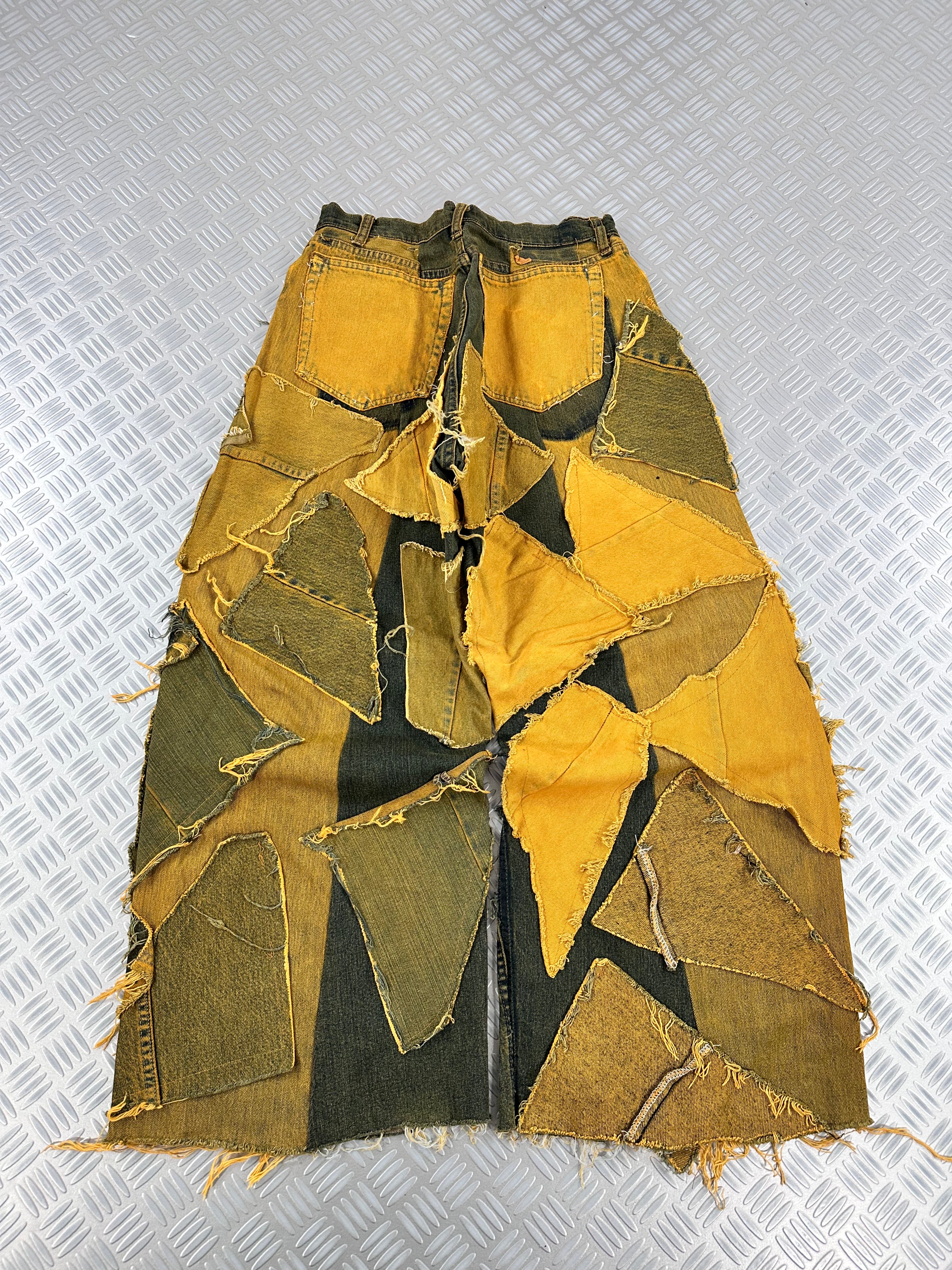 Vintage Patchwork Hip Hop Baggy Jeans Handmade