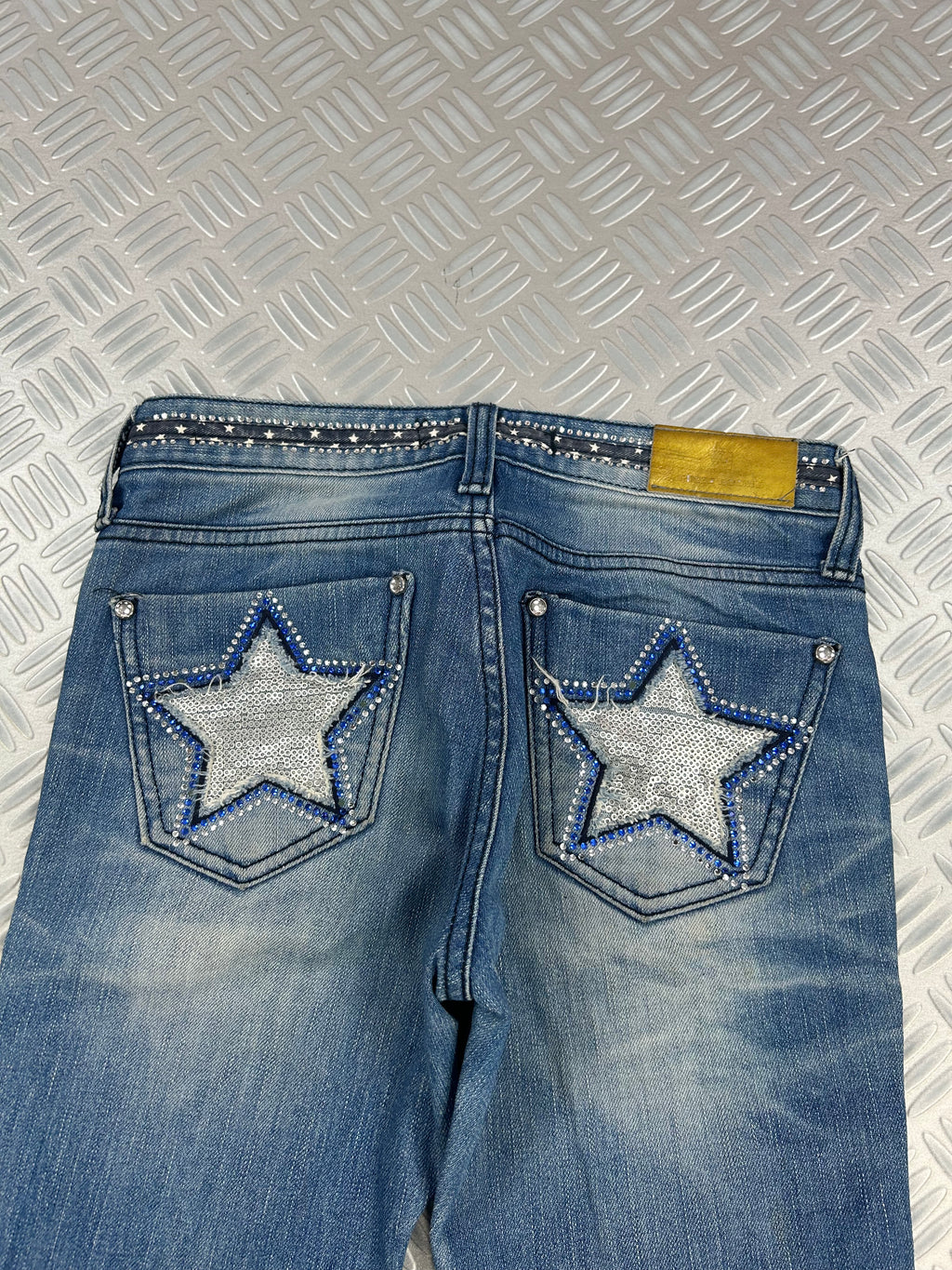 Y2K flared jeans embroidered (xxs)