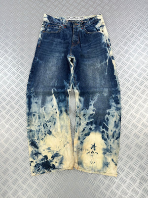 Avirex baggy jeans handmade acid washed ( L)