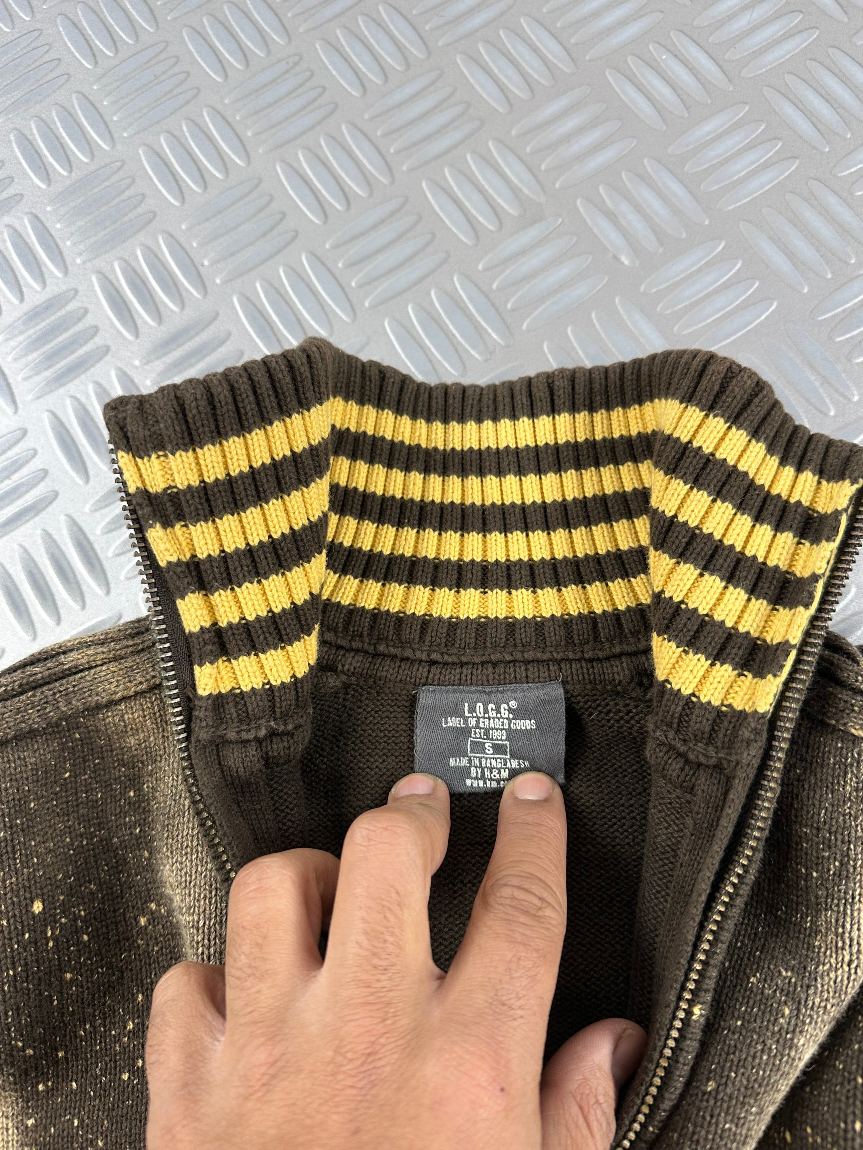 Handmade mid zip knitted sweater (S)