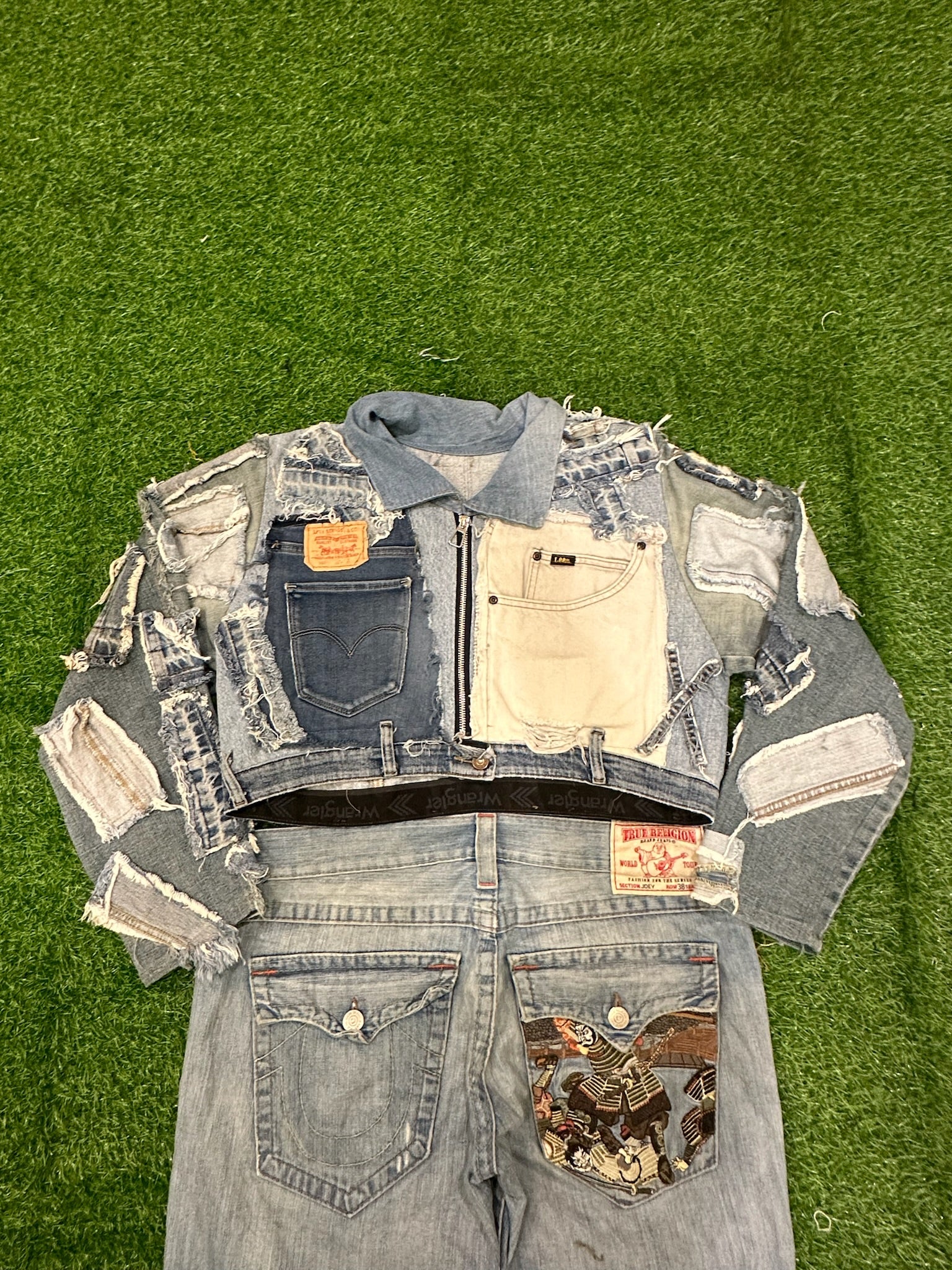 Hip Hop Upcyclé Veste Boxy Fit