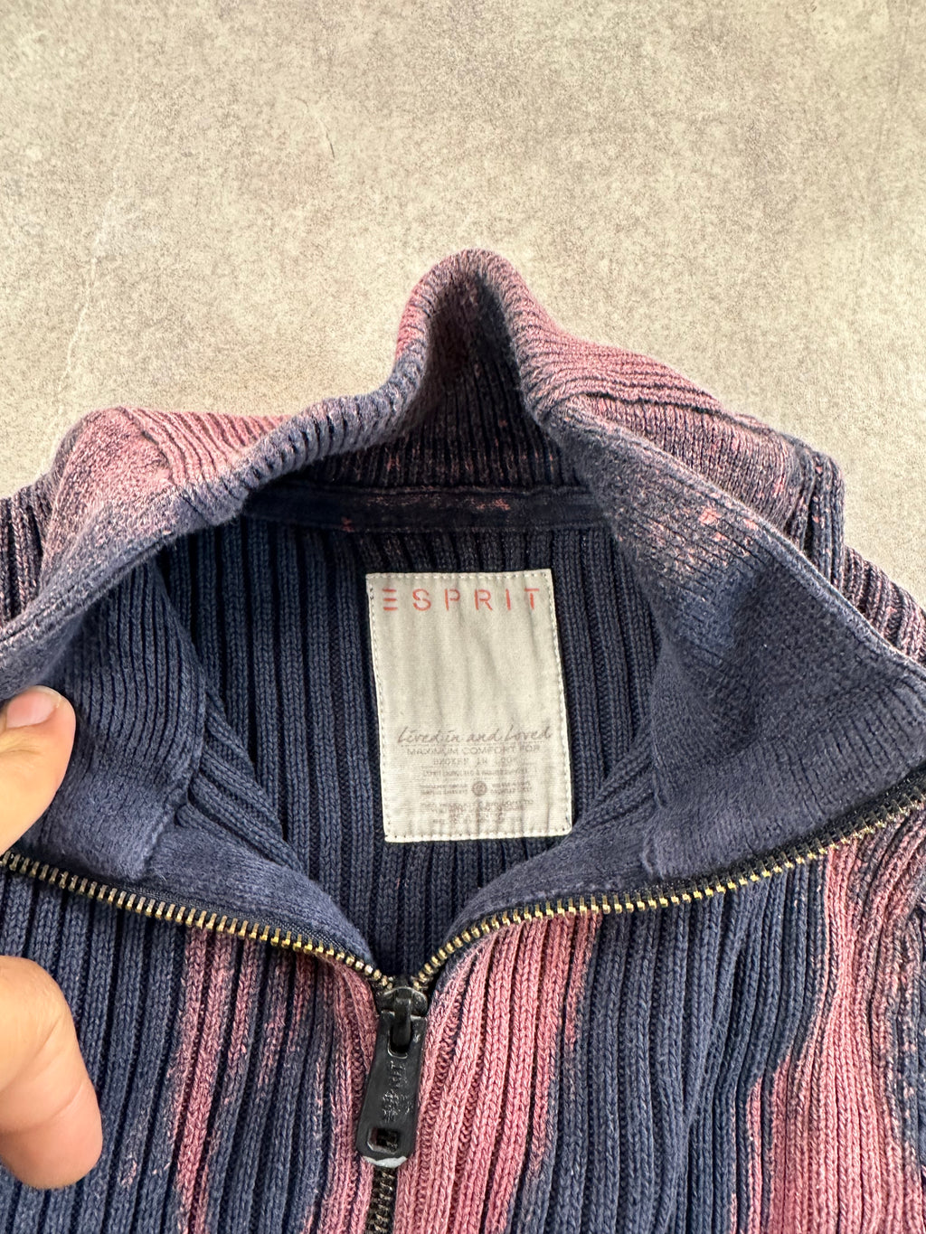 Full zip knitted sweater custom 00’s y2k (L)