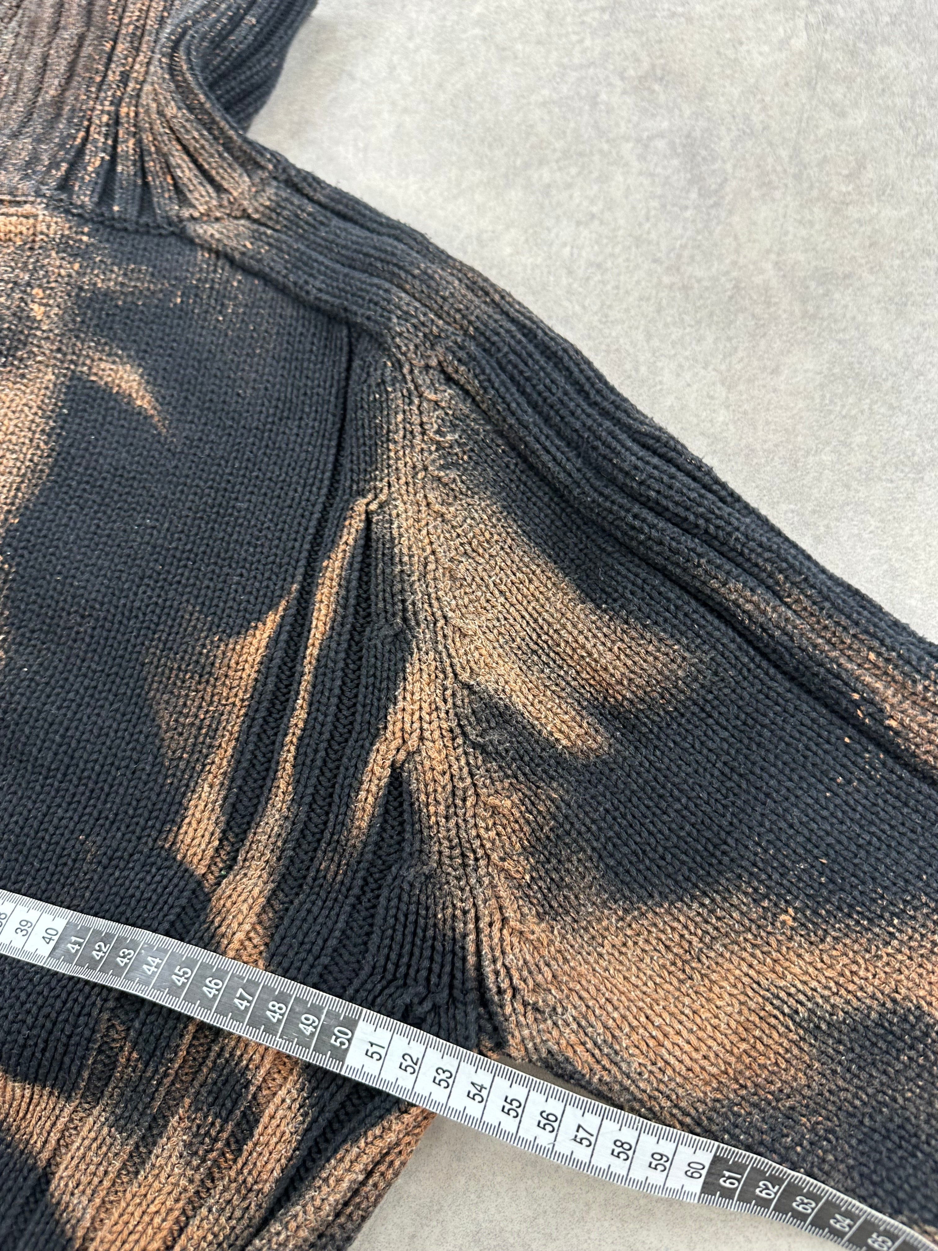 Mid zip asymmetrical knitted sweater custom (M)