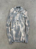 Vintage Knitted full zip up Bleached Sweater (L)