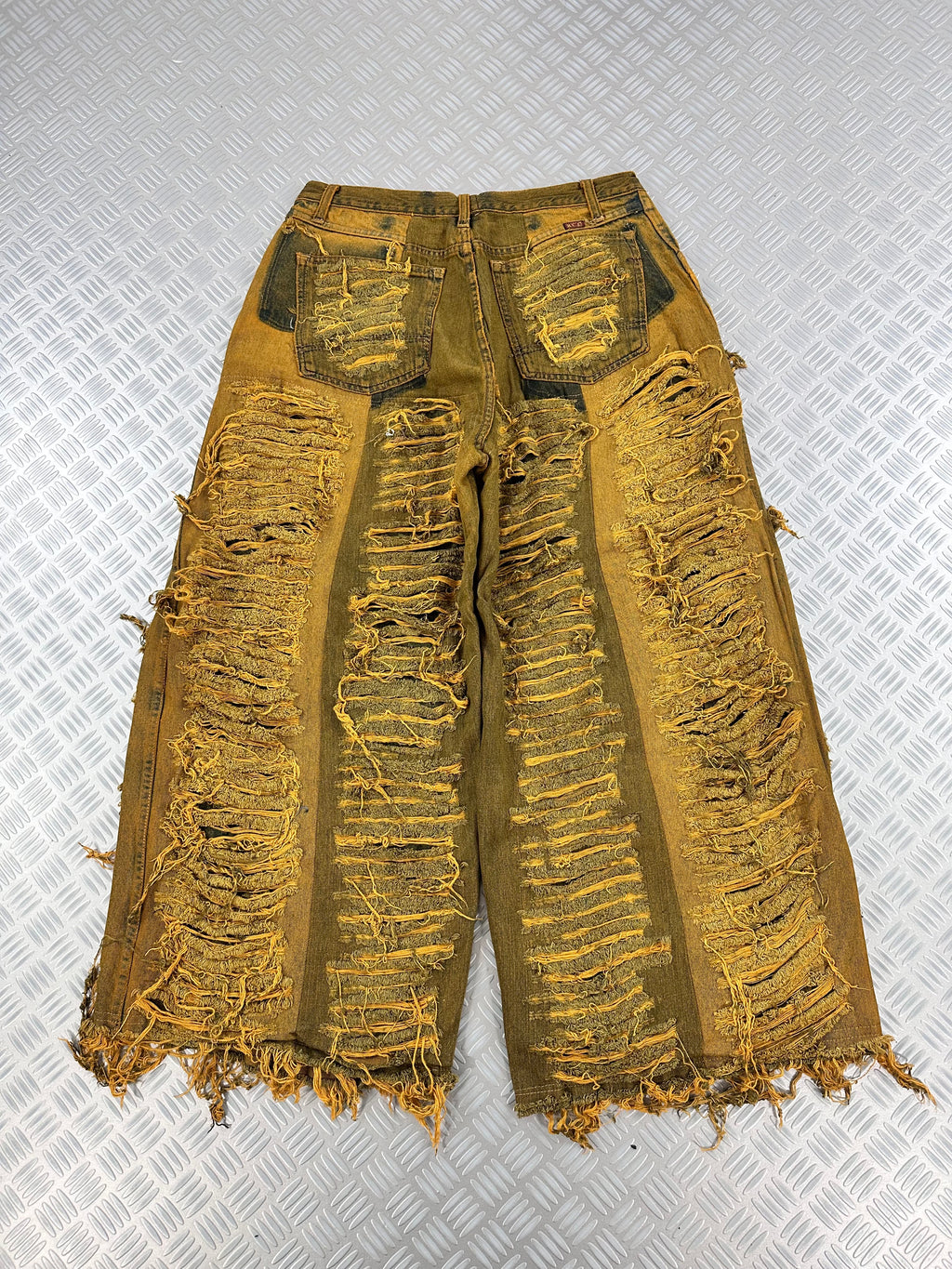 Disstresed baggy jeans handmade patchwork upcycled