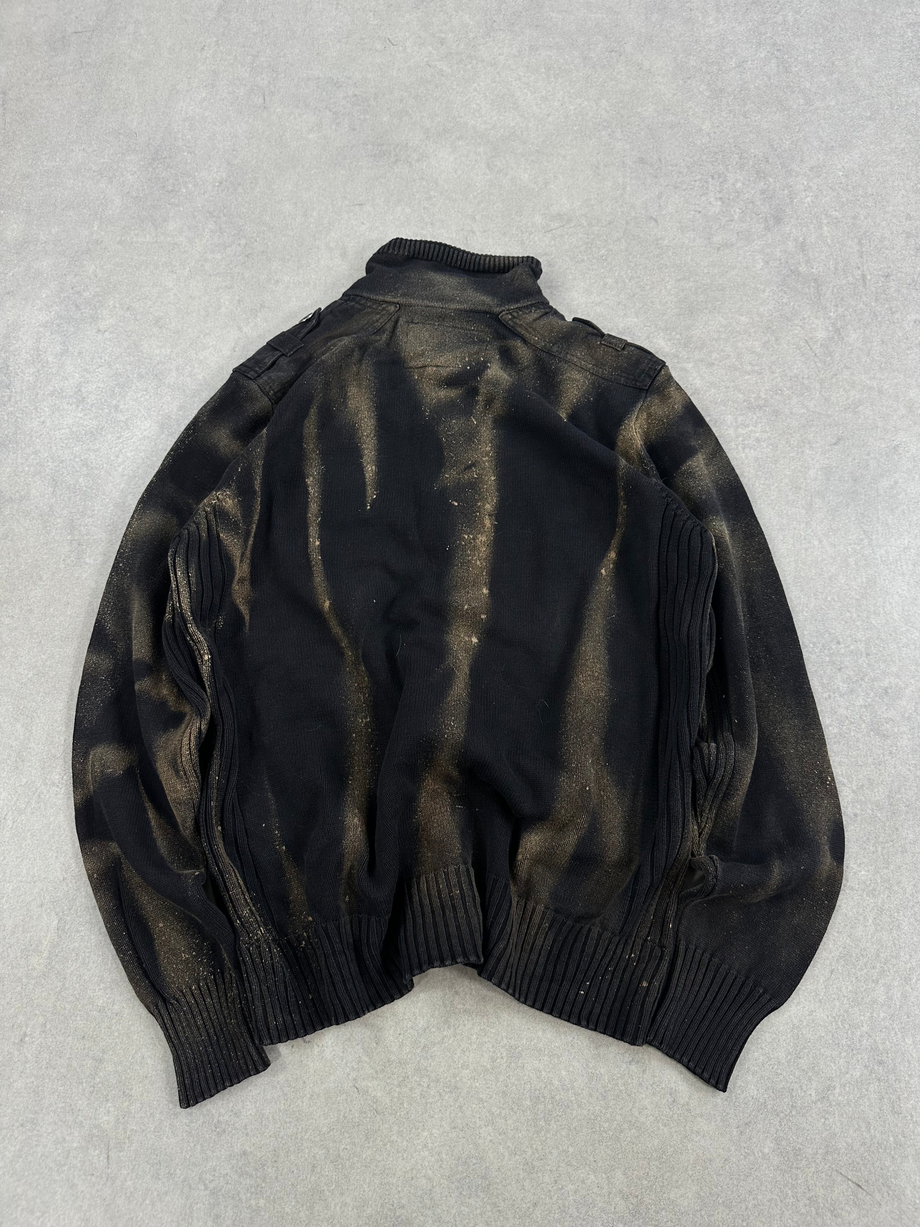 Full zip knitted sweater custom 00’s (S)