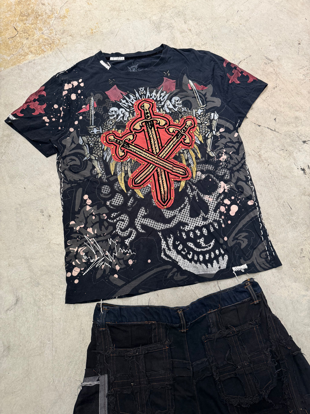 Vintage Y2k Rebel T-Shirt Affliction style (L)