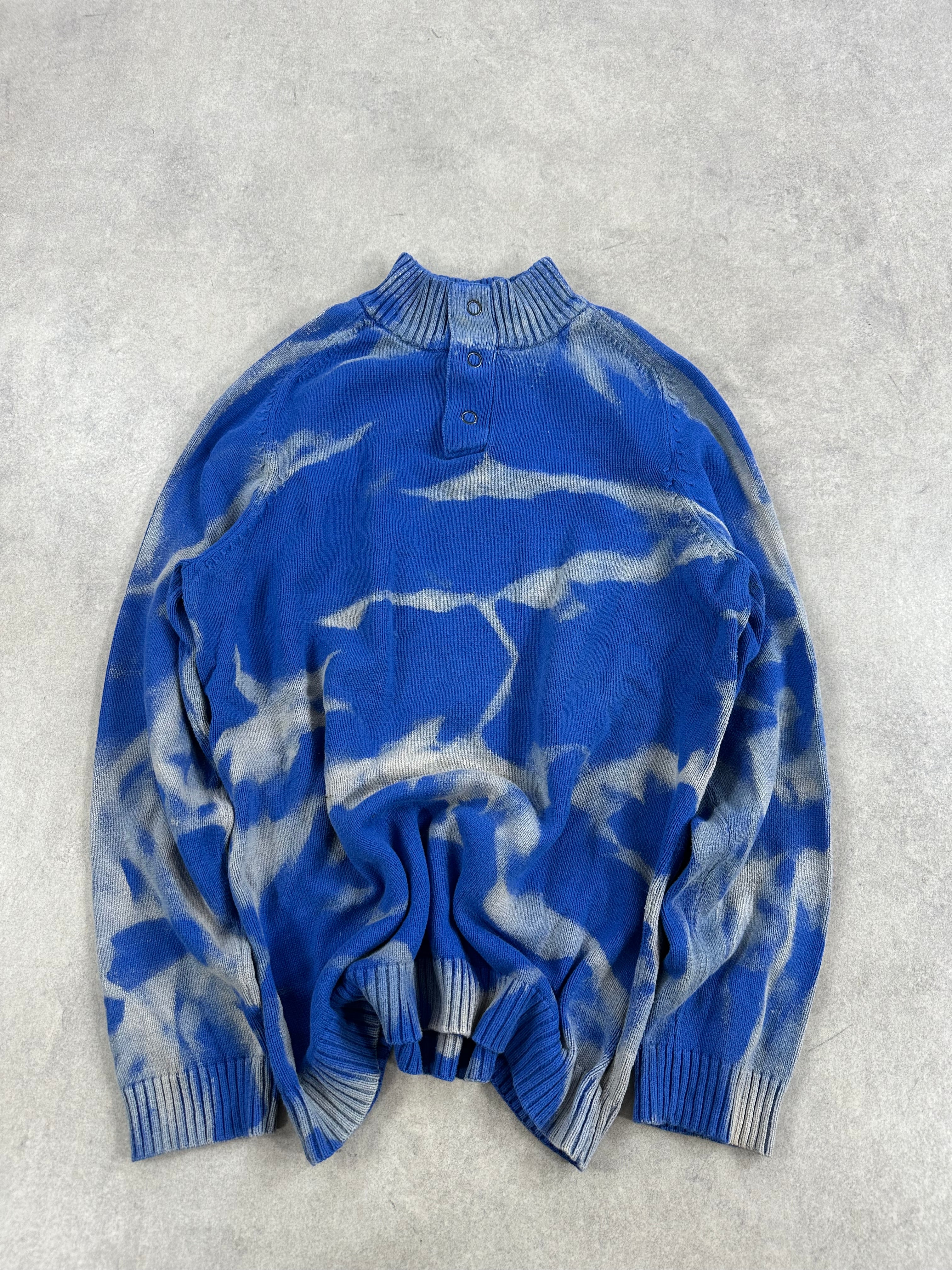 Mid zip knitted sweater custom y2k (L)