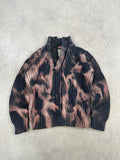 Mid zip knitted sweater y2k custom fitted (L)