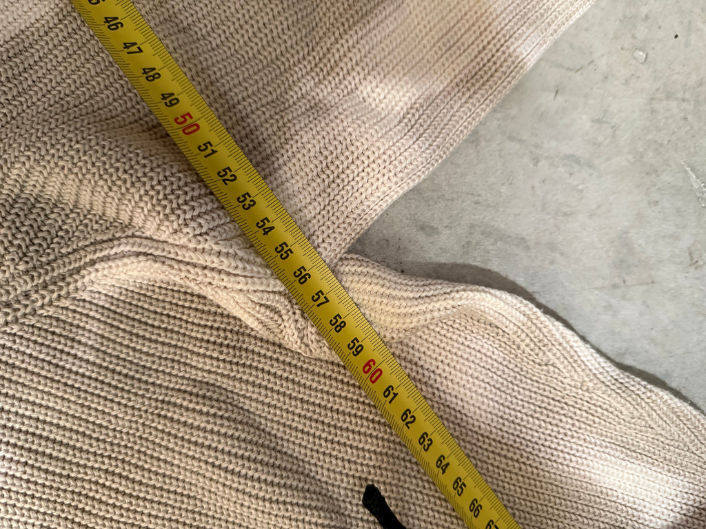 Vintage Full zip Up Knitted Bleached Sweater custom (L)