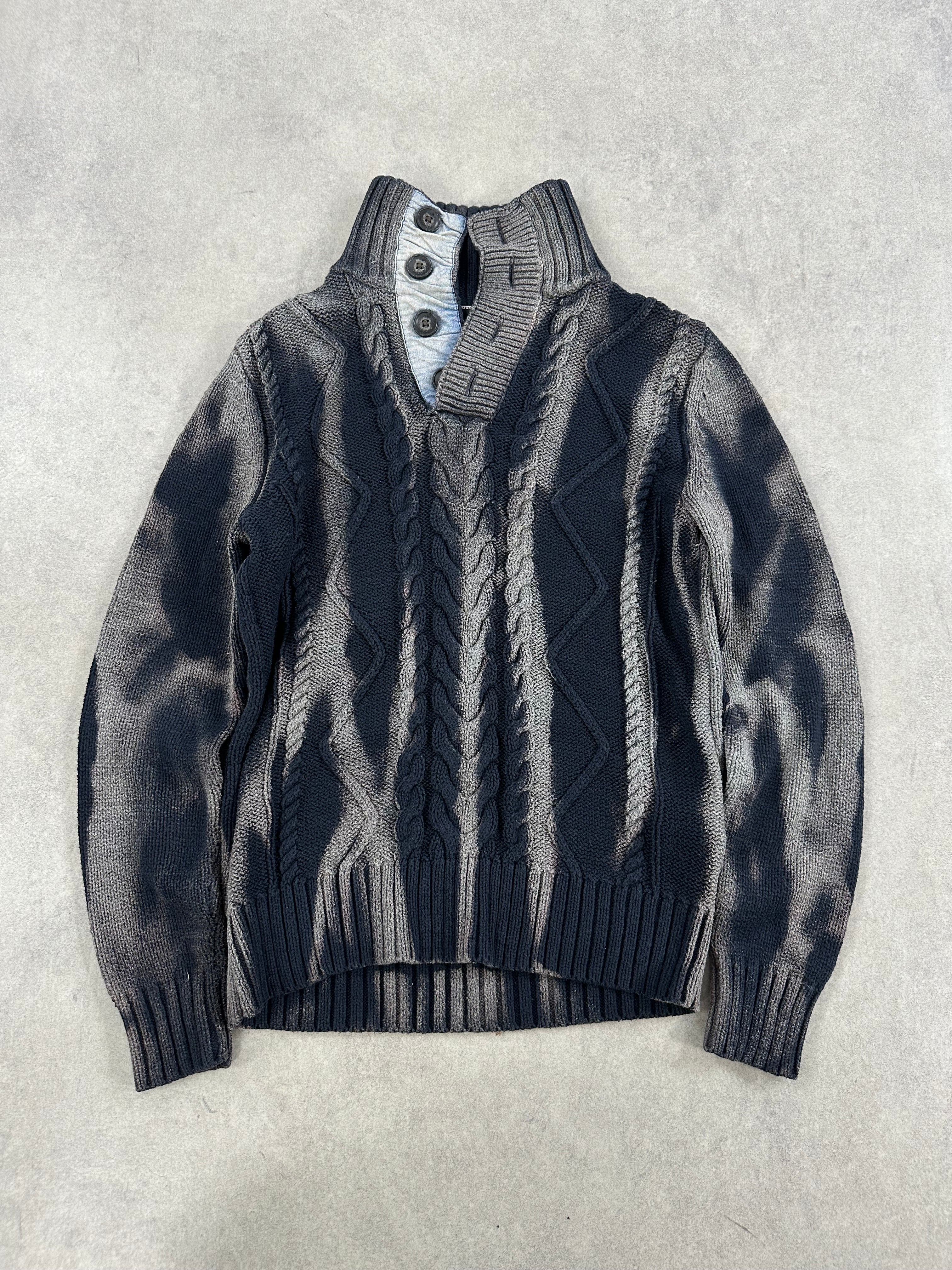 Vintage Y2k Hip Hop Bleached Knitted Sweater (S)