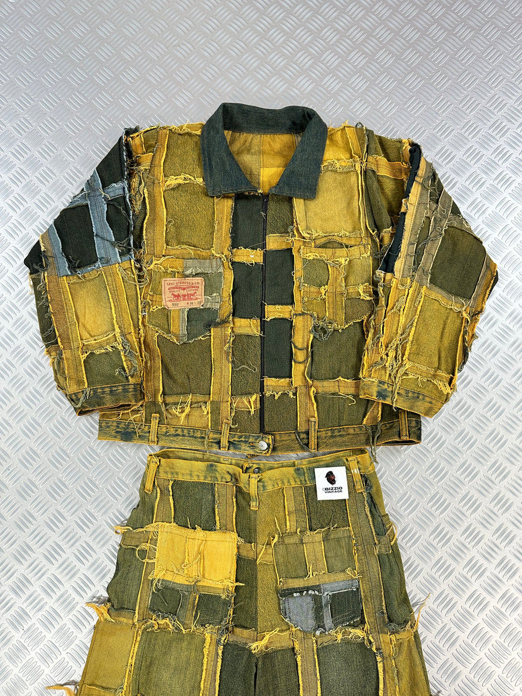 Harrington bomber jacket handmade patchwork upcycled