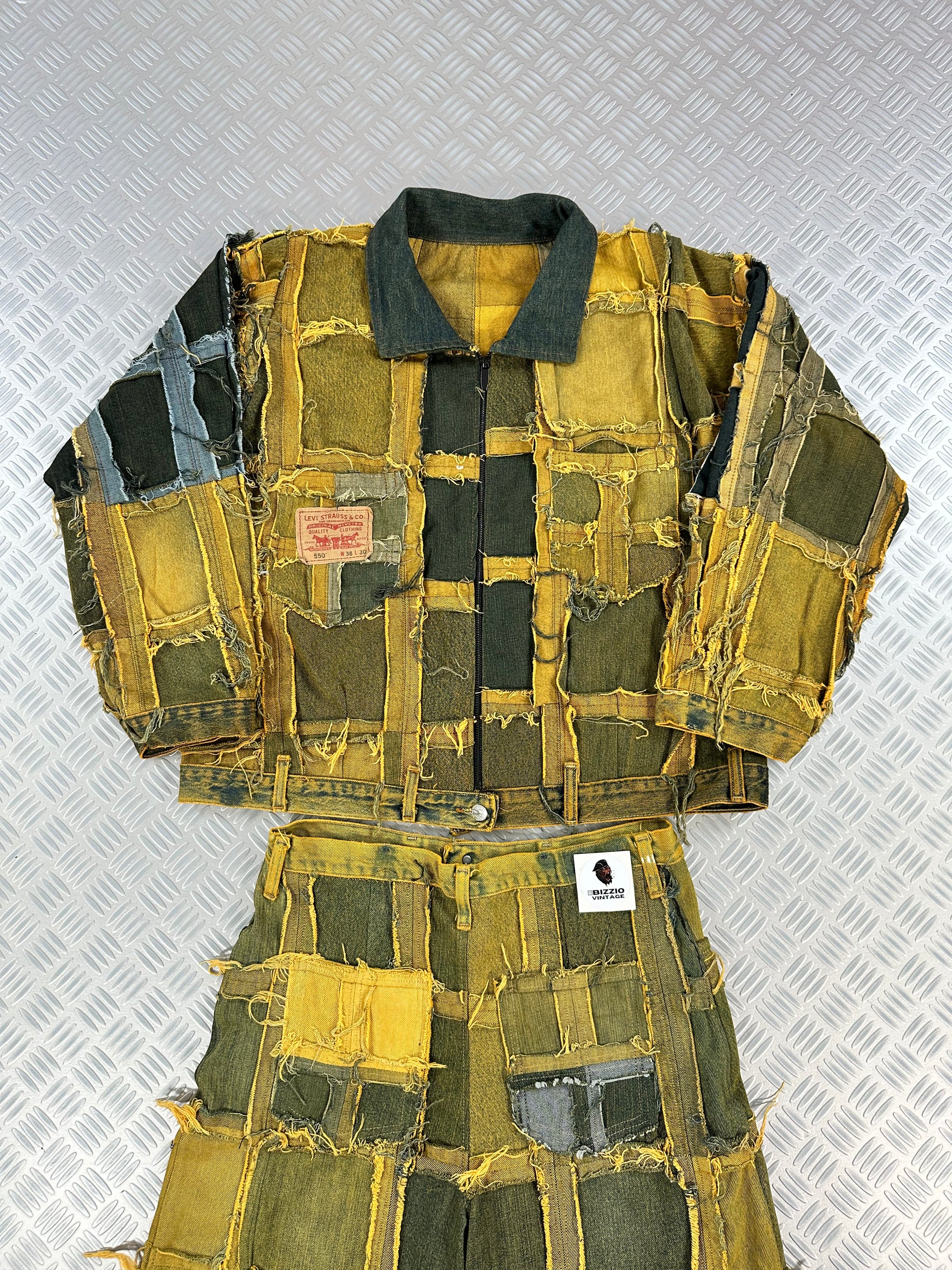 Harrington bomber jacket handmade patchwork upcycled