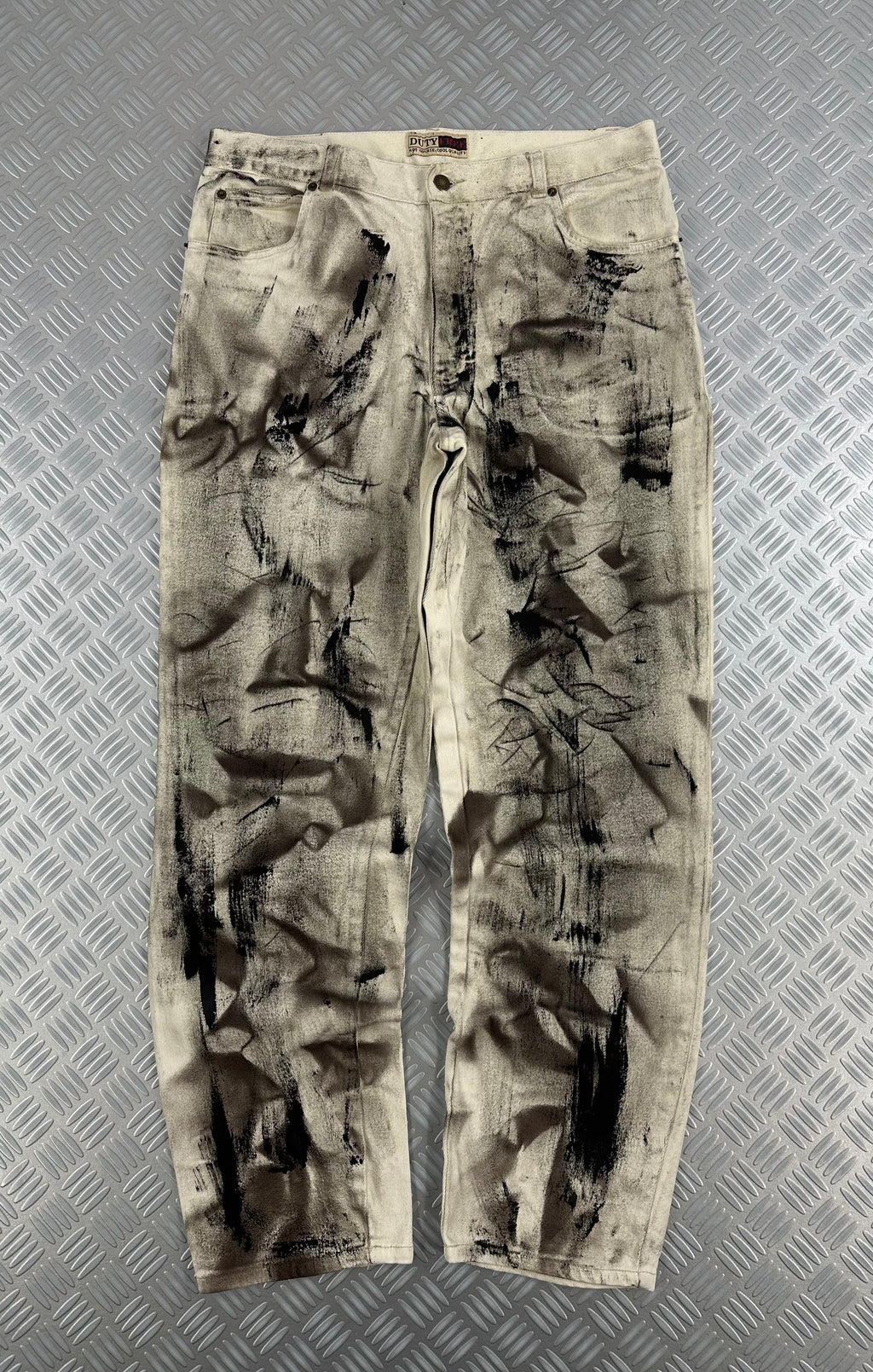 Vintage denim jeans custom y2k disstresed (L)
