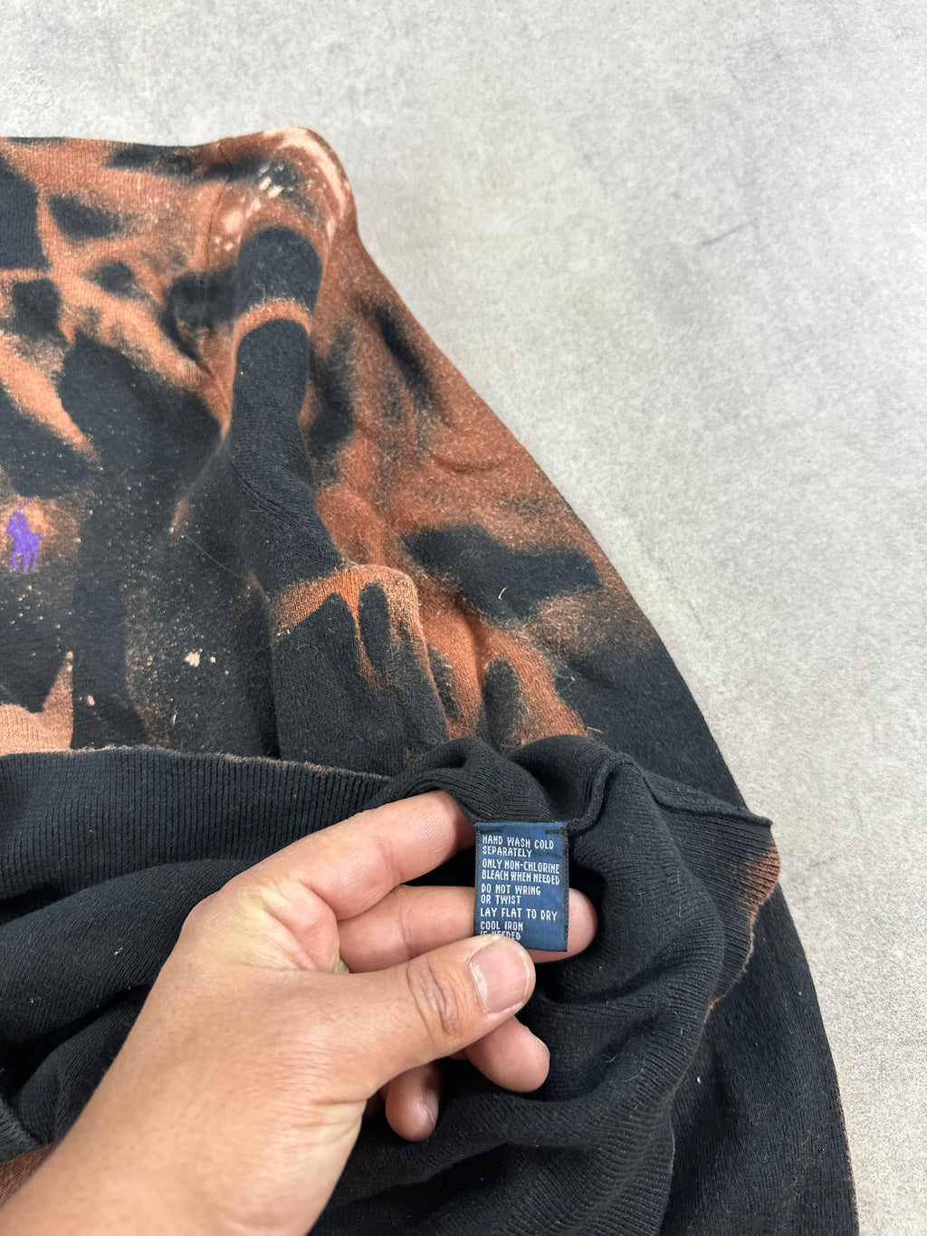 Vintage Polo Ralph Lauren Y2k Knitted Bleached Sweater custom (L)