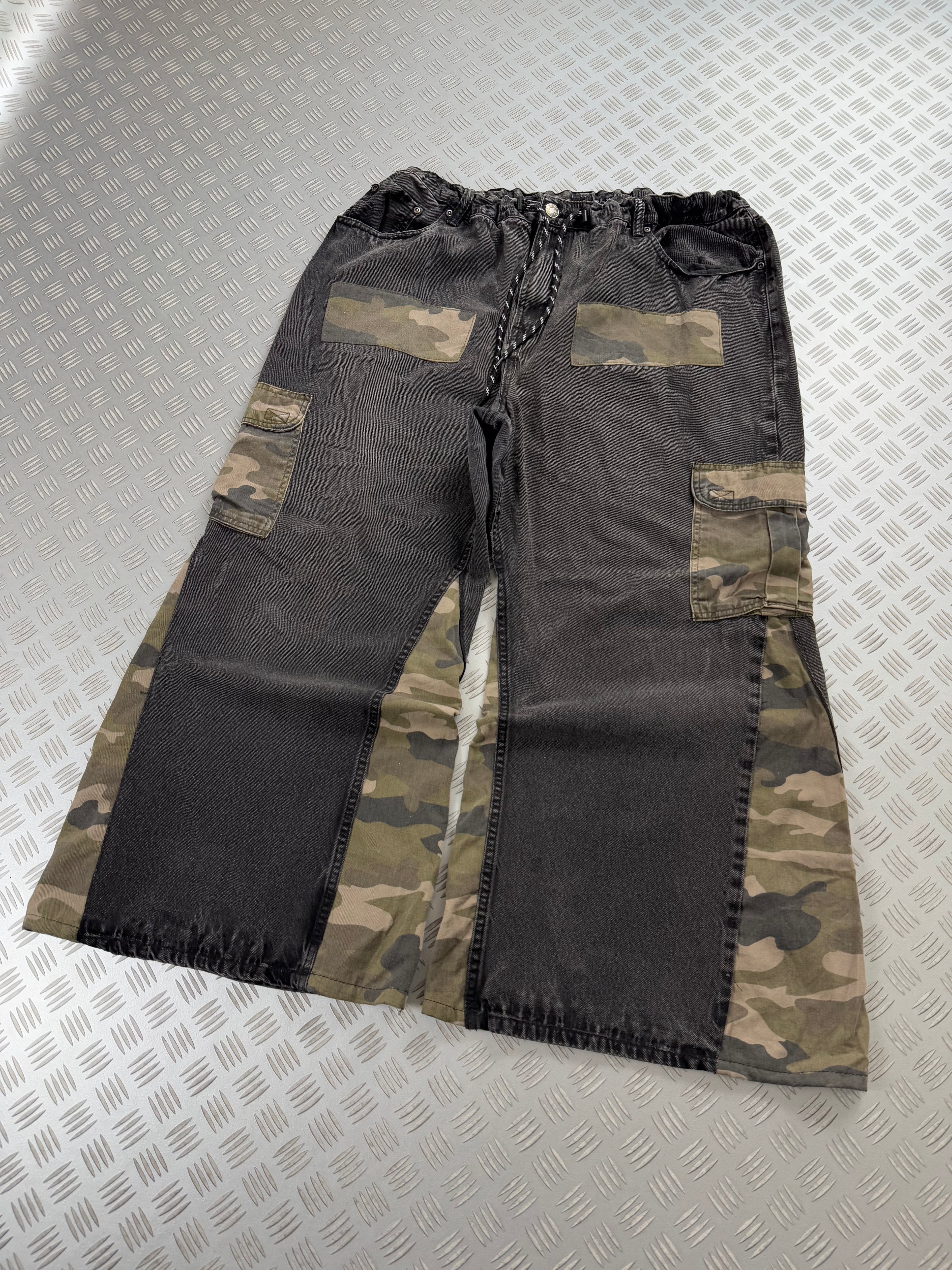 Vintage Patchwork y2k Ultra Baggy Hip Hop Jeans 00s custom (L)