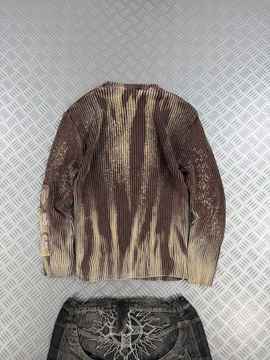 Vintage Y2k Knitted Bleached Sweater (S)