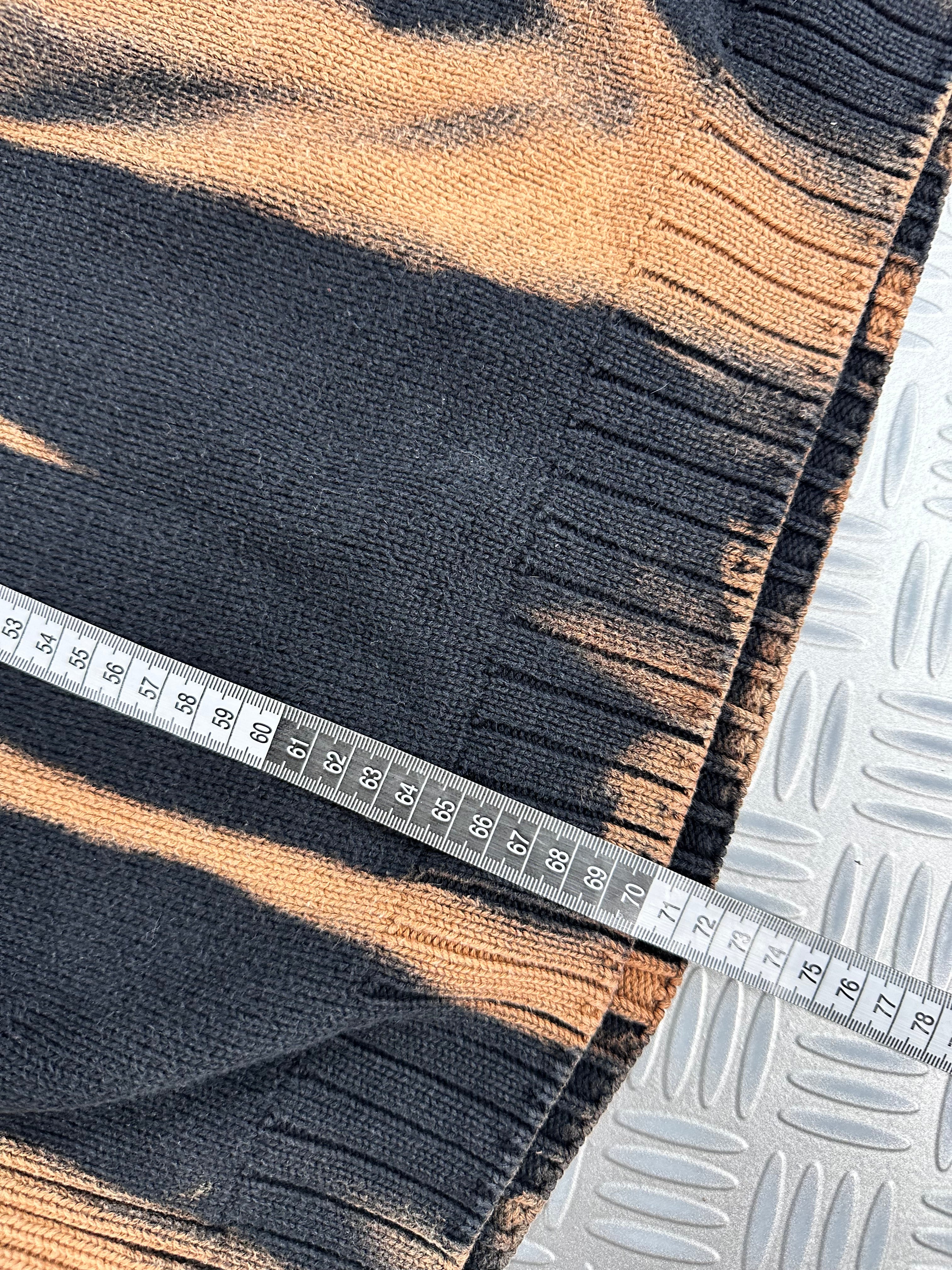 Handmade mid zip knitted sweater ( XL)