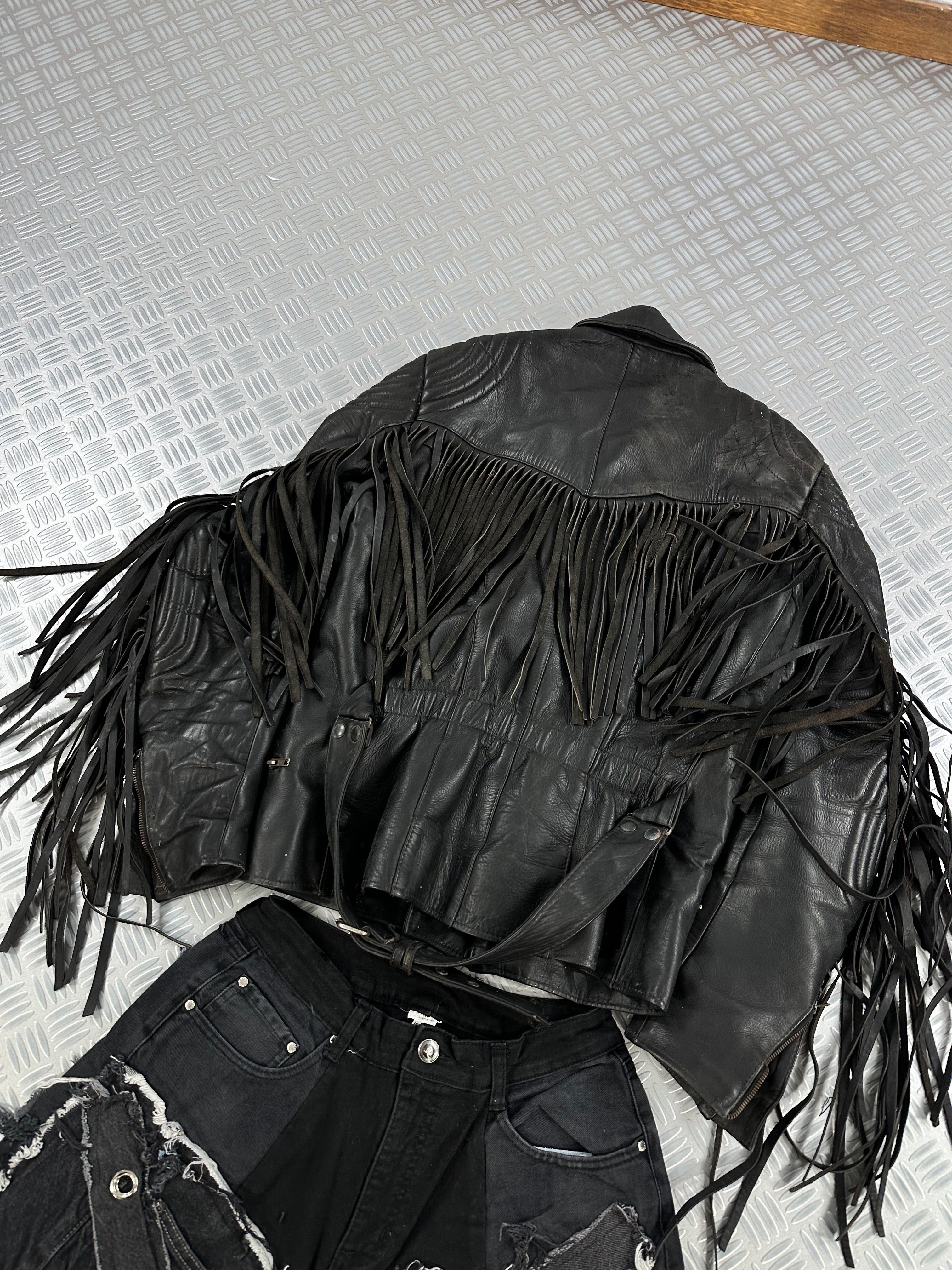 Fringed vintage lether jacket 90’s