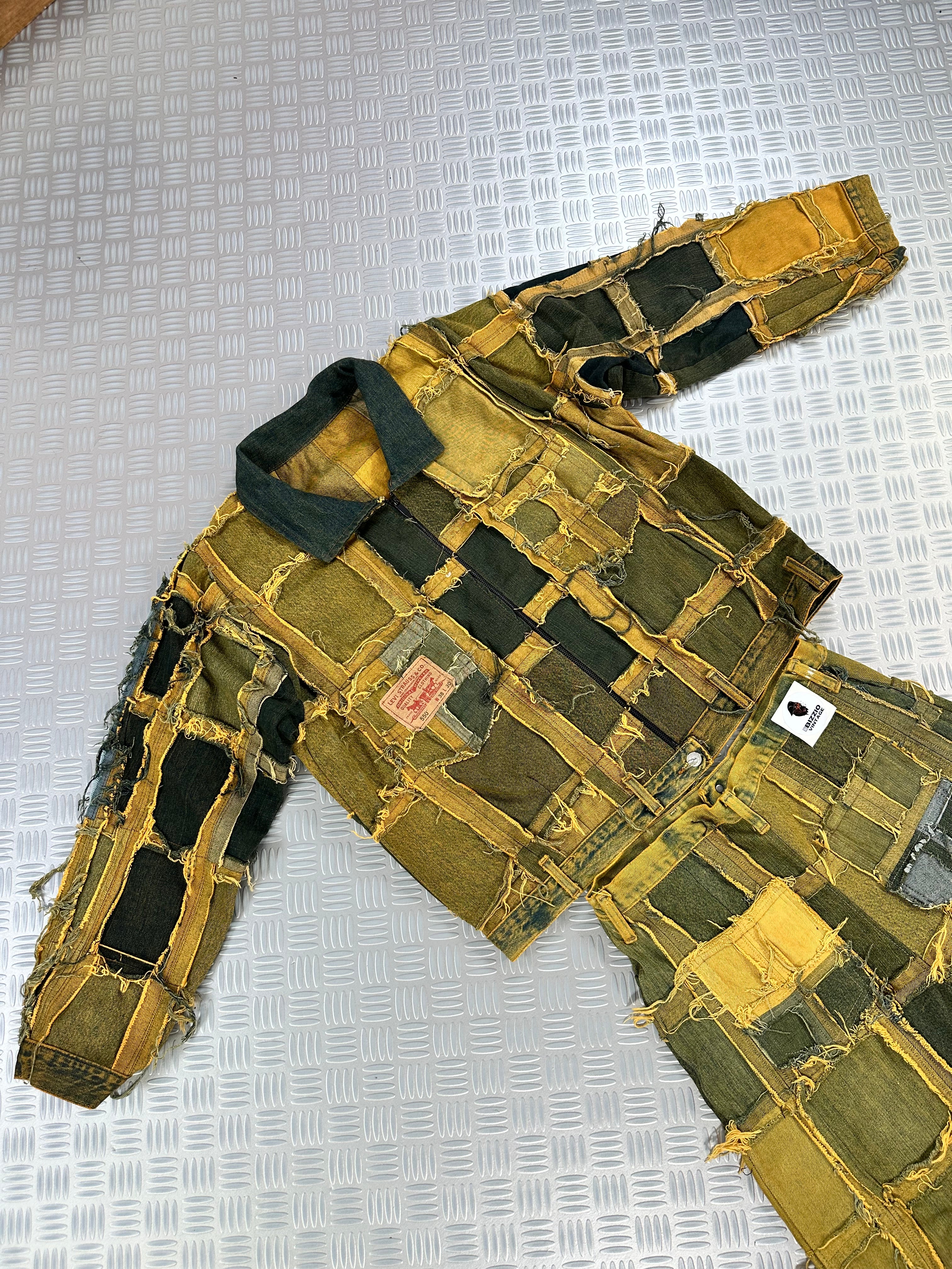 Harrington bomber jacket handmade patchwork upcycled