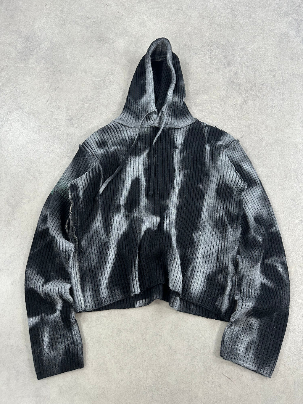 Vintage Knitted Hooded Sweater Y2k Custom boxy fit (S)
