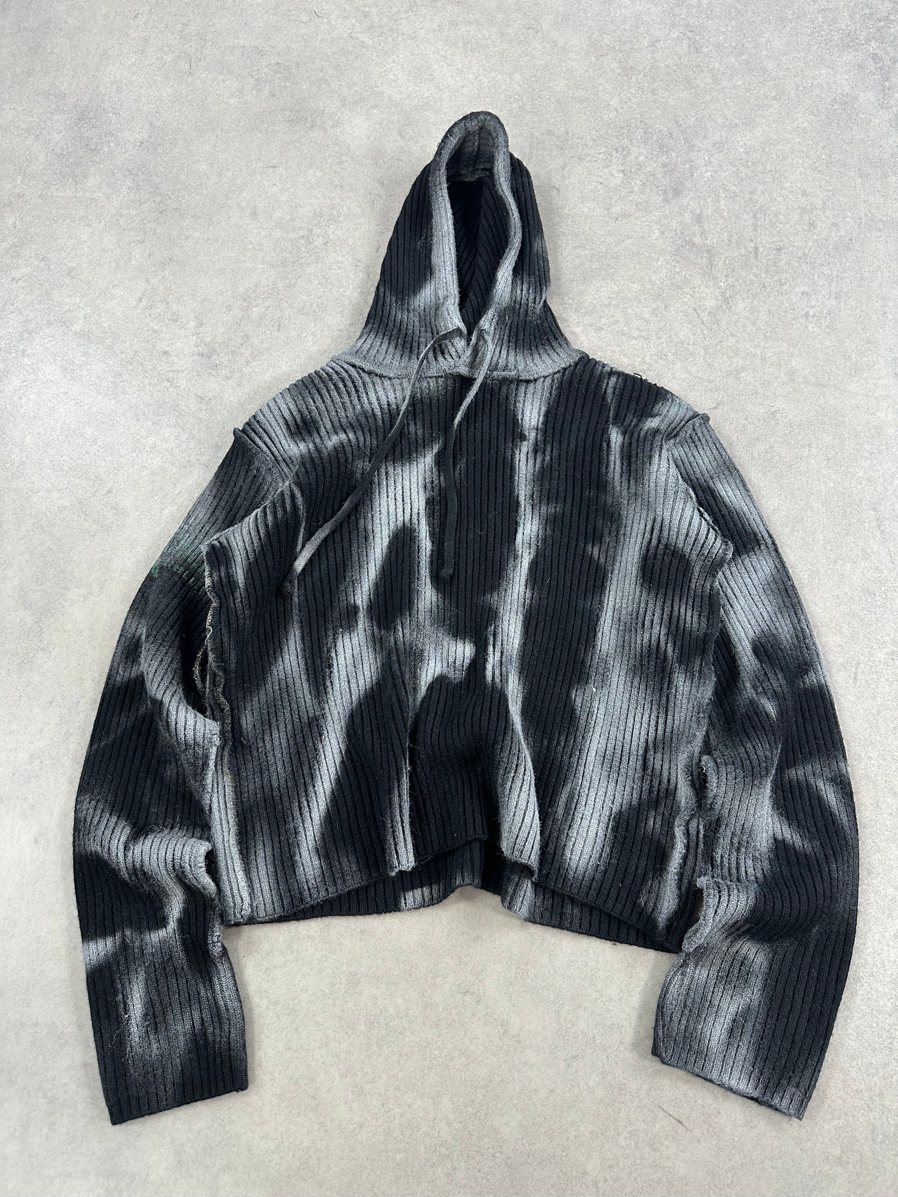Vintage Knitted Hooded Sweater Y2k Custom boxy fit (S)