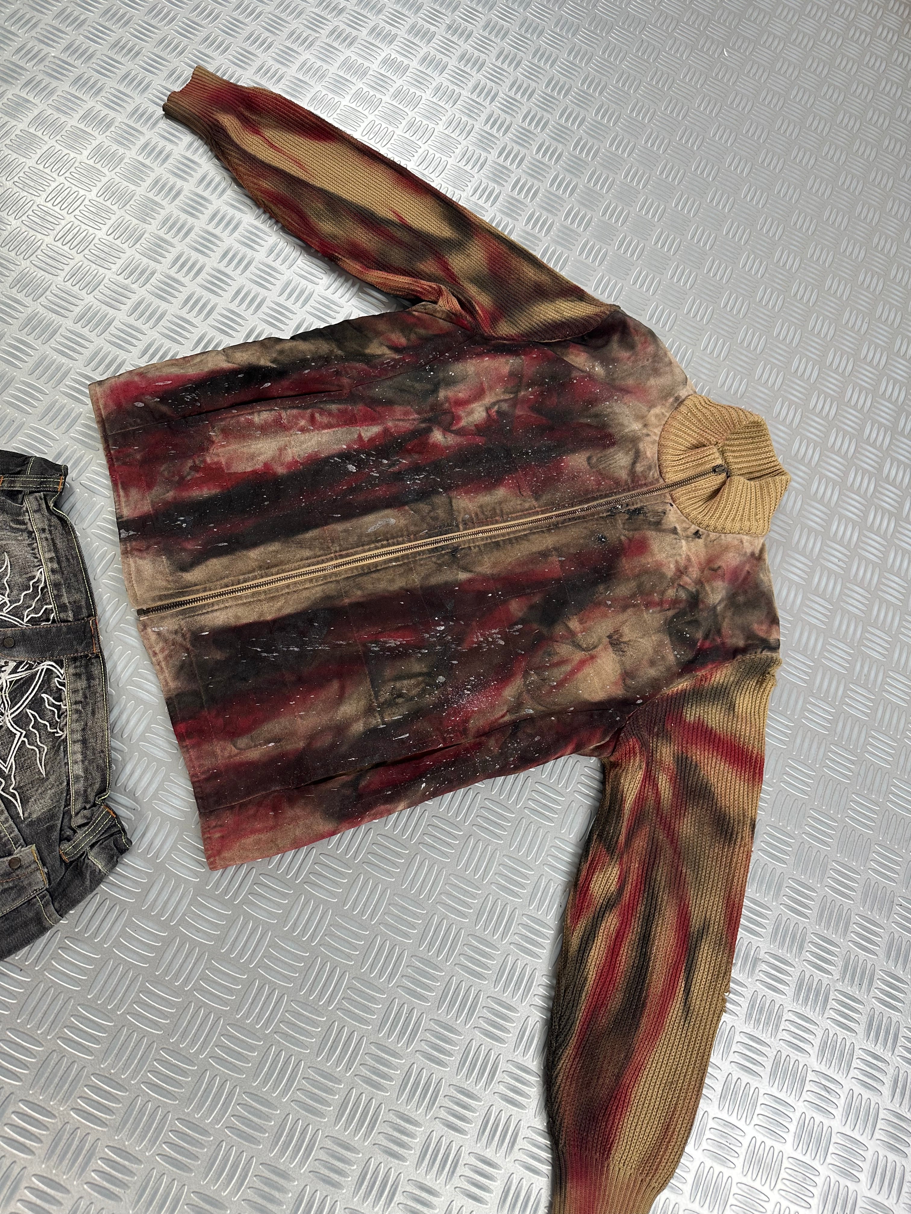 Vintage Burberry Distressed Full Zip Up Knitted Sweater (XL)