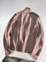 Knitted sweater handmade full zip (L)