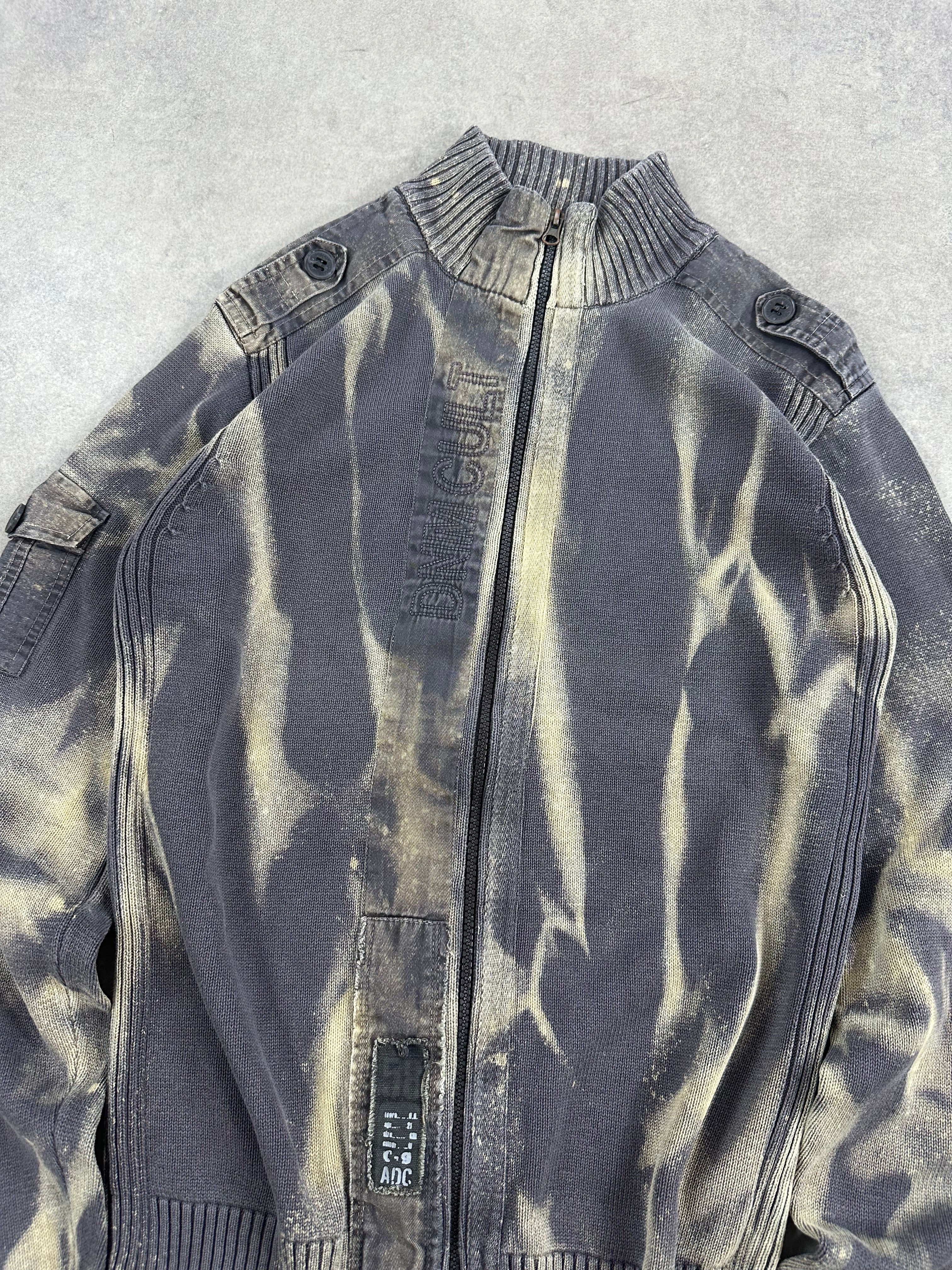 Full zip knitted sweater y2k custom 00’s (M)