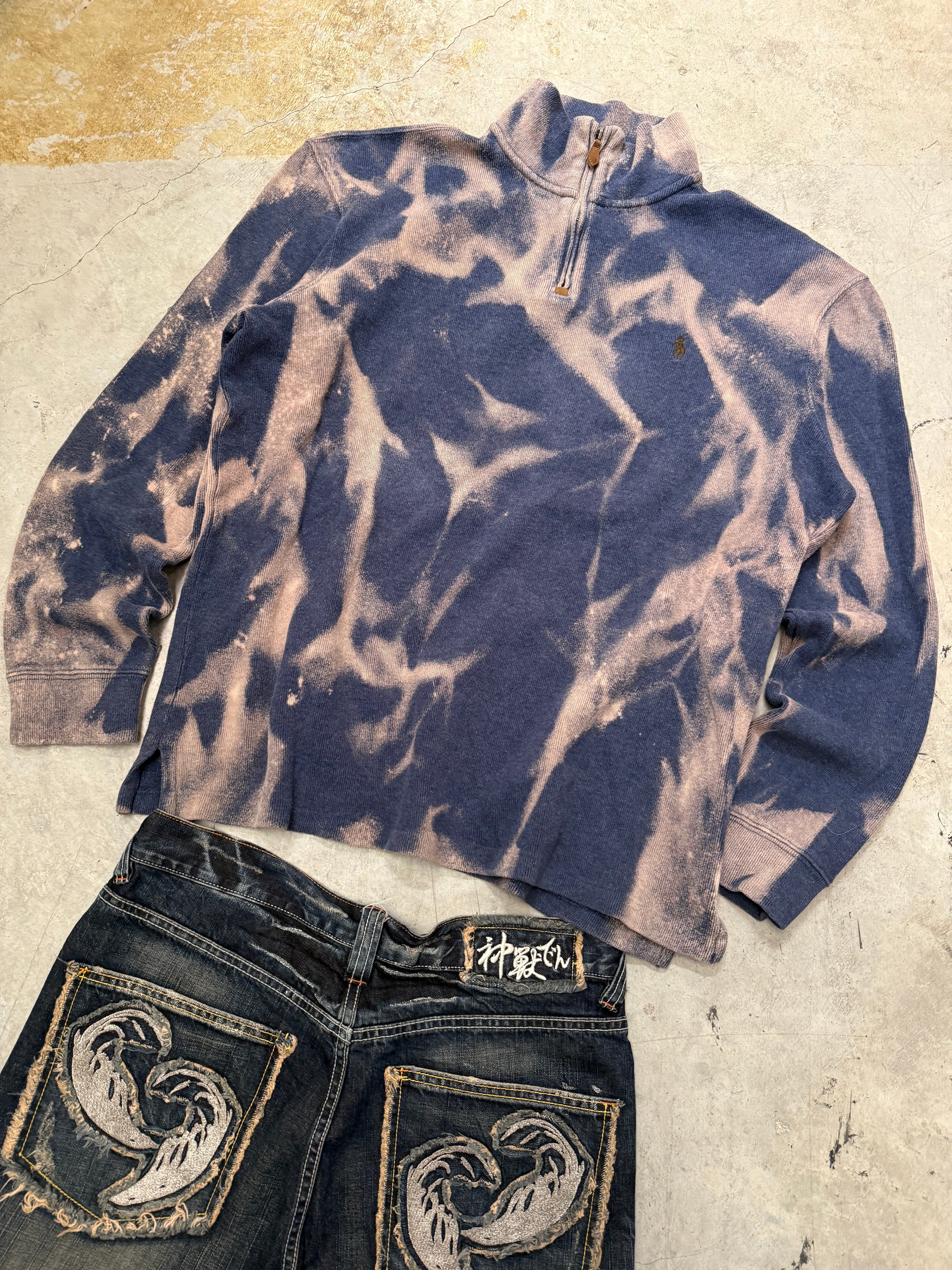 Vintage Polo Ralph Lauren Y2k 1/4 Zip Sweater custom (L)